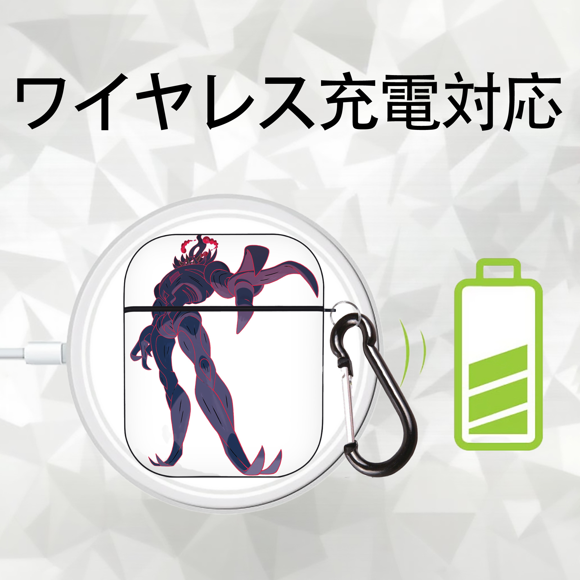 ポケットモンスター Pokémon AirPods 第2世代保護ケース ハードシェル ブラック 耐衝撃・防指紋・カラビナ付き