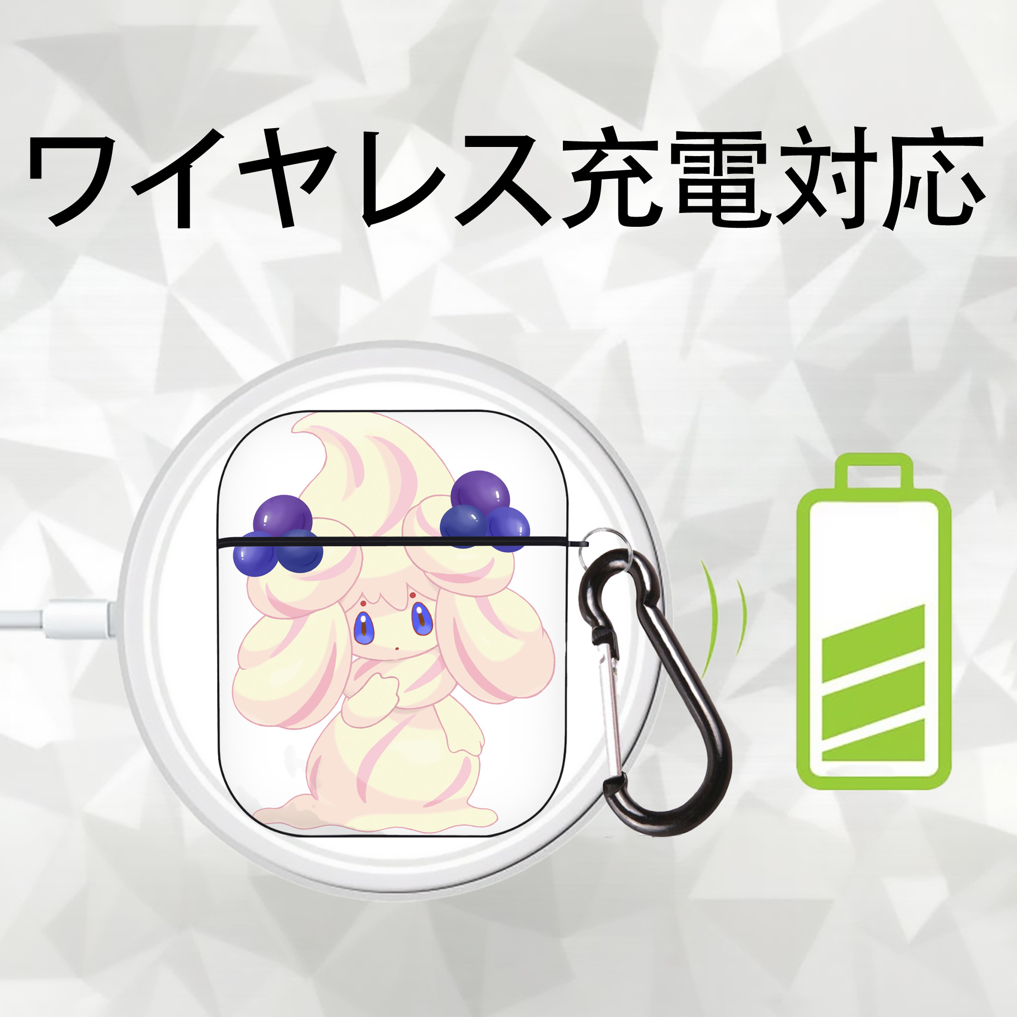 ポケットモンスター Pokémon AirPods 第2世代保護ケース ハードシェル ブラック 耐衝撃・防指紋・カラビナ付き