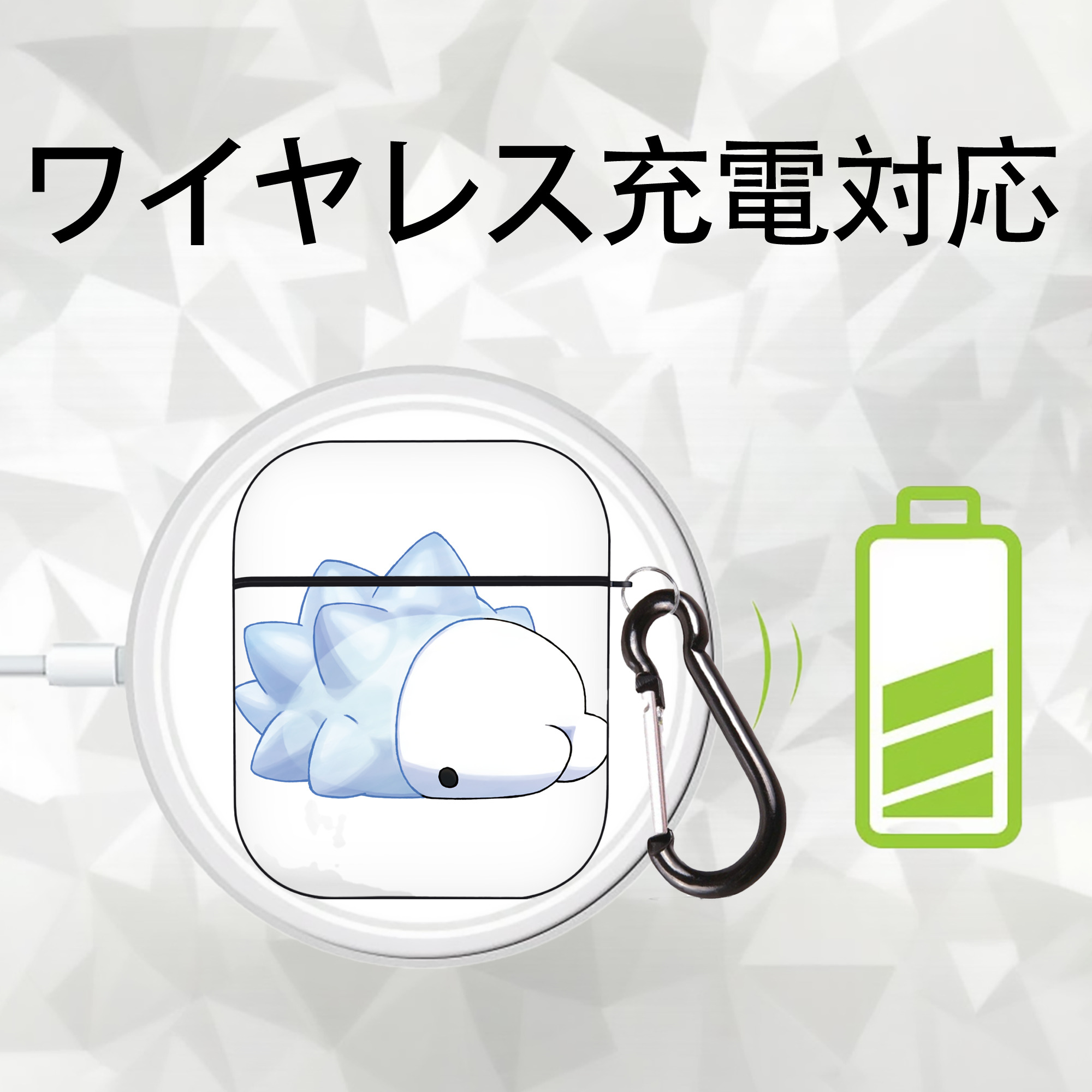 ポケットモンスター Pokémon AirPods 第2世代保護ケース ハードシェル ブラック 耐衝撃・防指紋・カラビナ付き