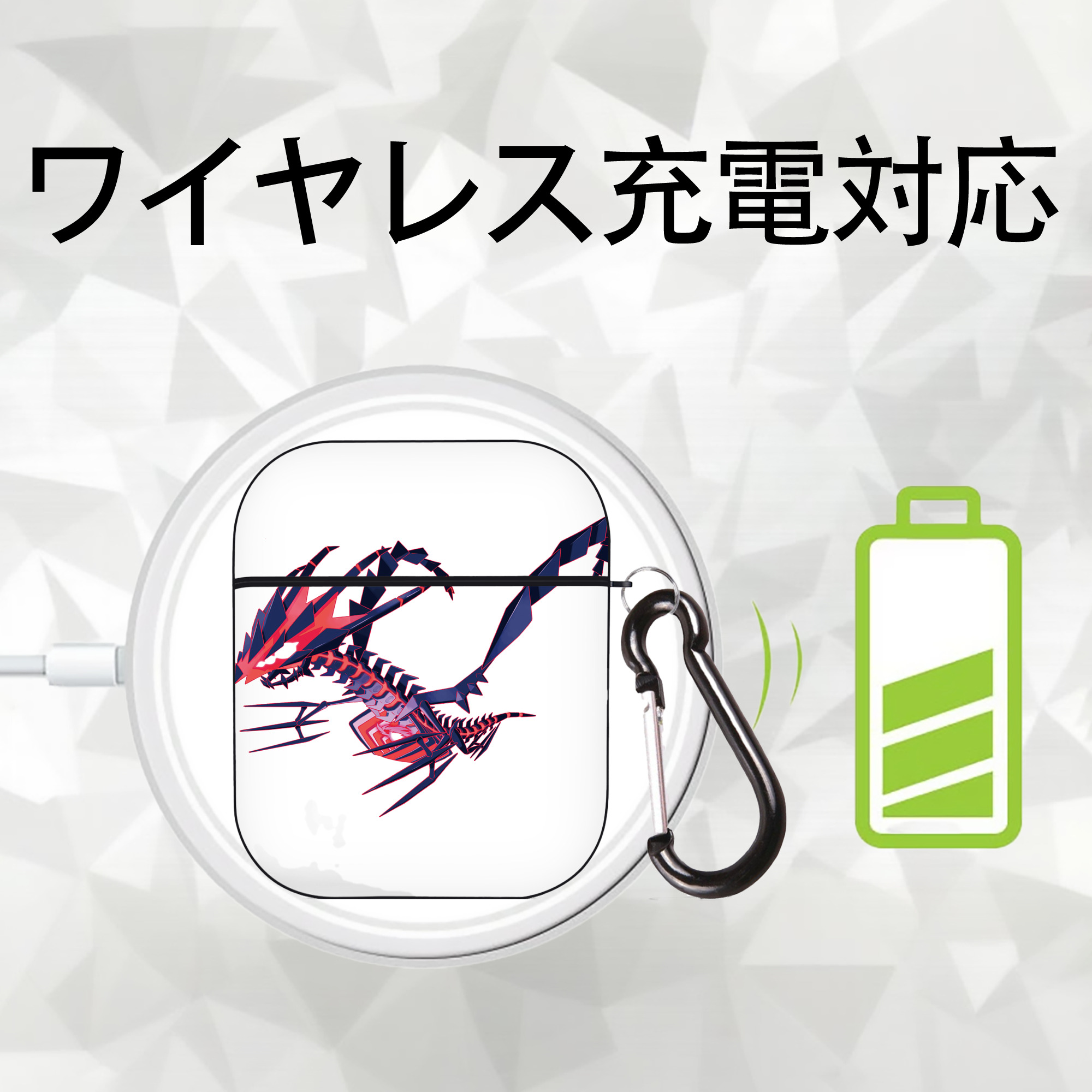 ポケットモンスター Pokémon AirPods 第2世代保護ケース ハードシェル ブラック 耐衝撃・防指紋・カラビナ付き