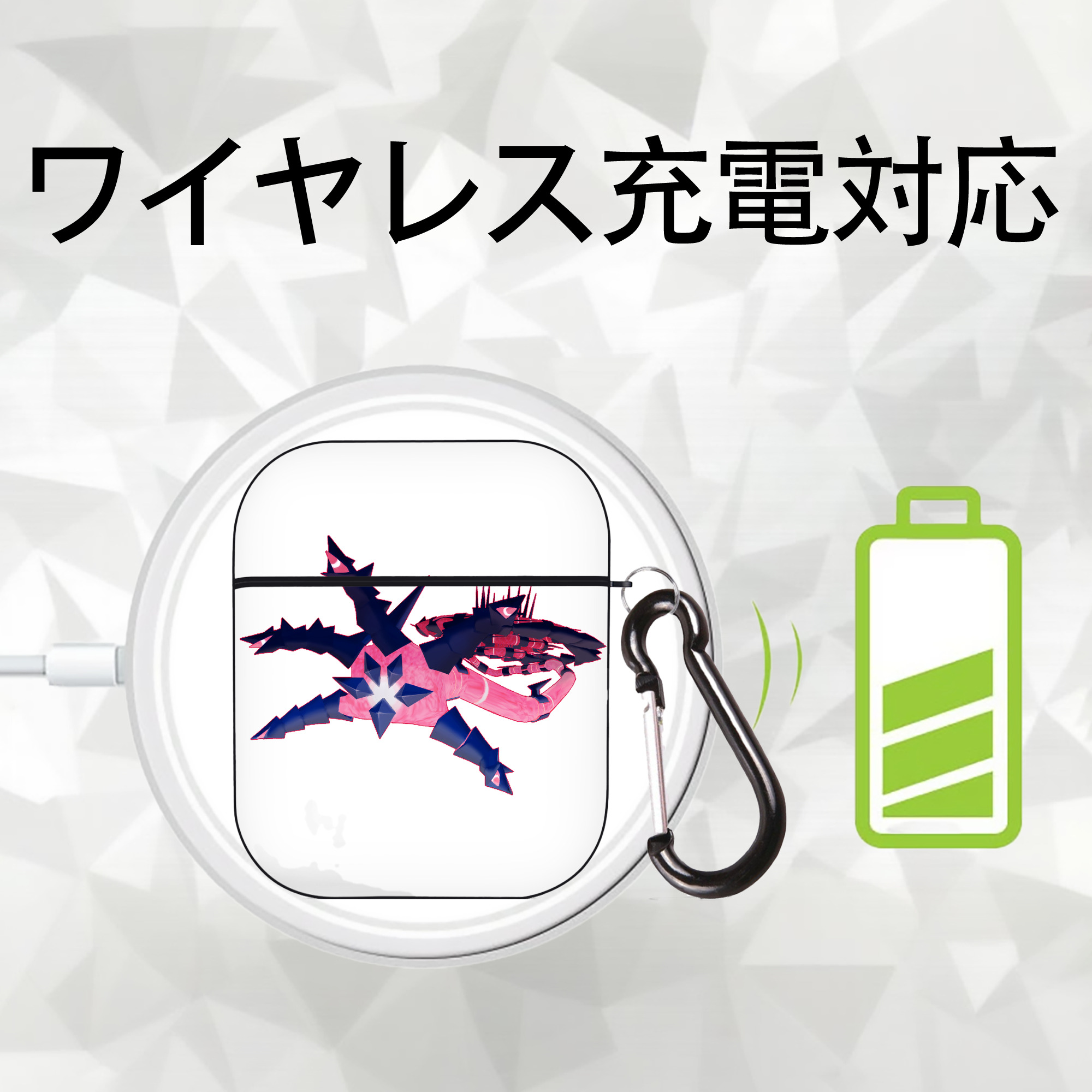 ポケットモンスター Pokémon AirPods 第2世代保護ケース ハードシェル ブラック 耐衝撃・防指紋・カラビナ付き