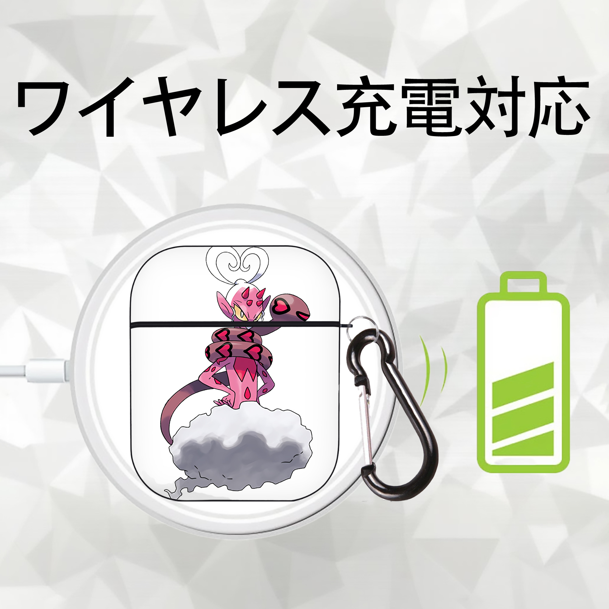 ポケットモンスター Pokémon AirPods 第2世代保護ケース ハードシェル ブラック 耐衝撃・防指紋・カラビナ付き