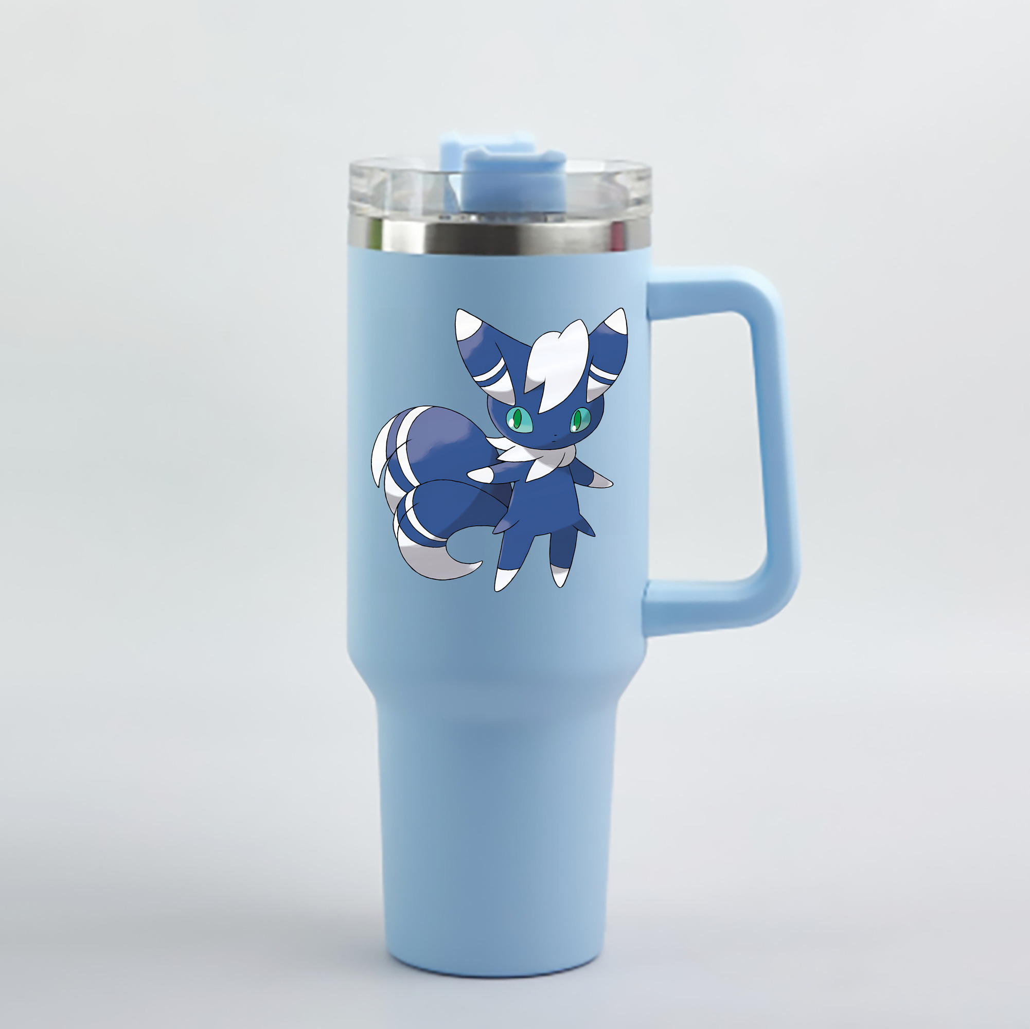（画像用） ポケットモンスター Pokémon 1200mL車用タンブラー - クリスタルステッカー（プラスチックストロー付き）