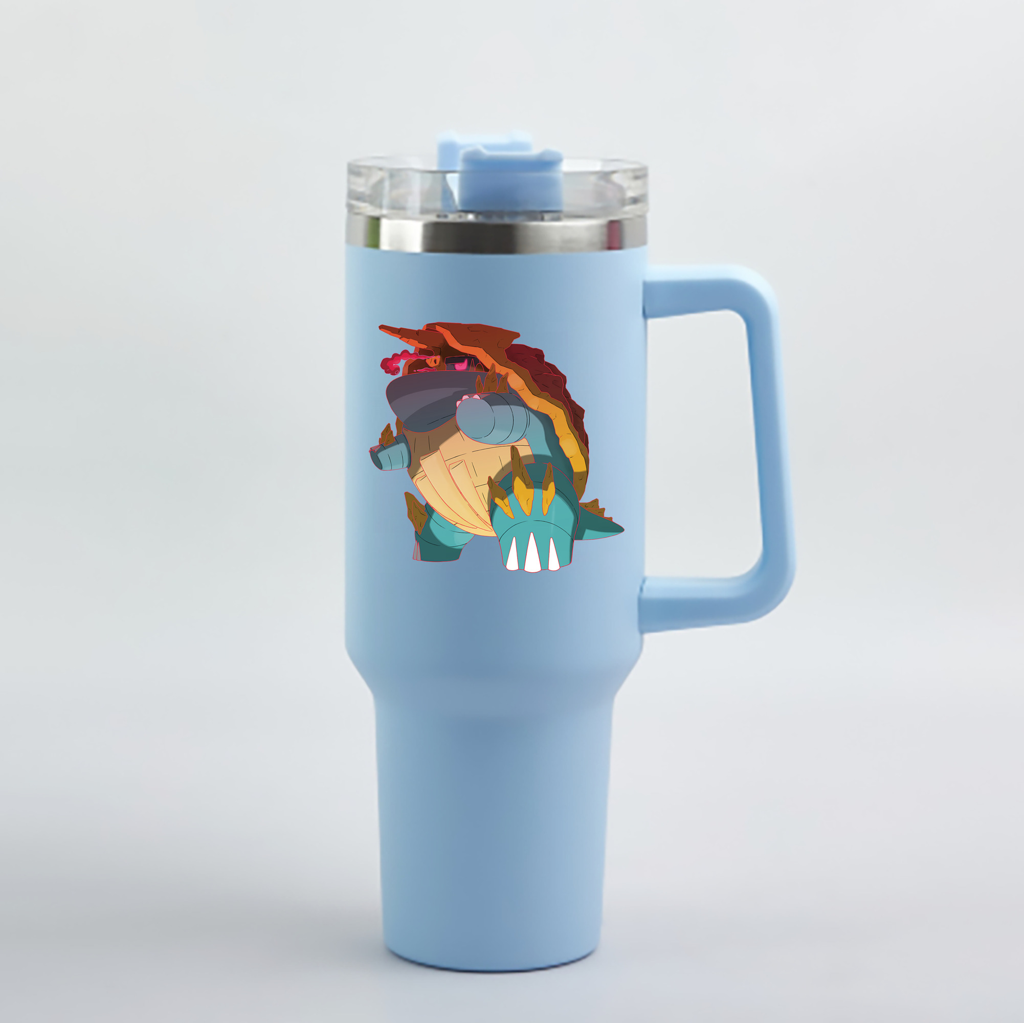 （画像用） ポケットモンスター Pokémon 1200mL車用タンブラー - クリスタルステッカー（プラスチックストロー付き）