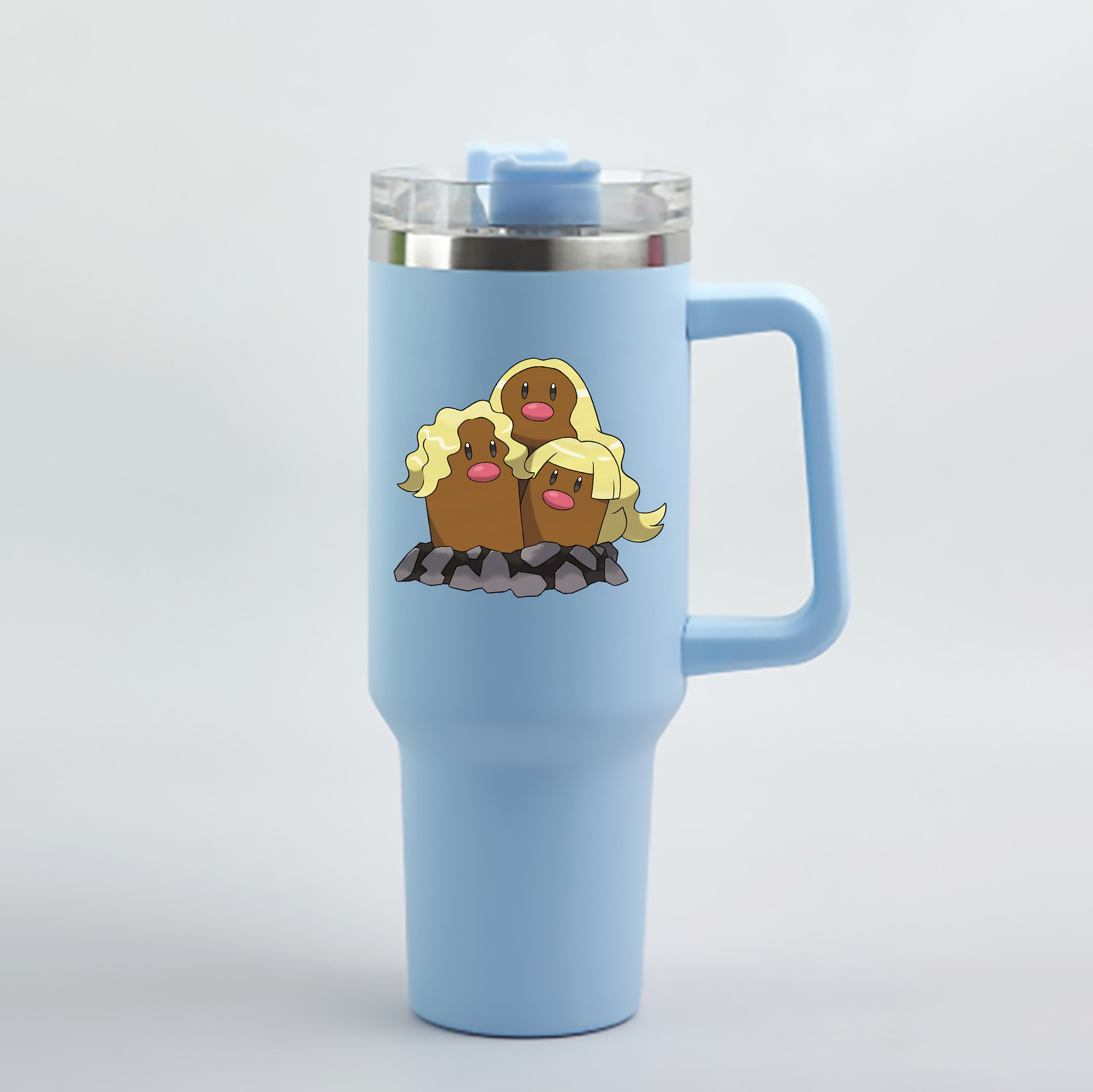（画像用） ポケットモンスター Pokémon 1200mL車用タンブラー - クリスタルステッカー（プラスチックストロー付き）