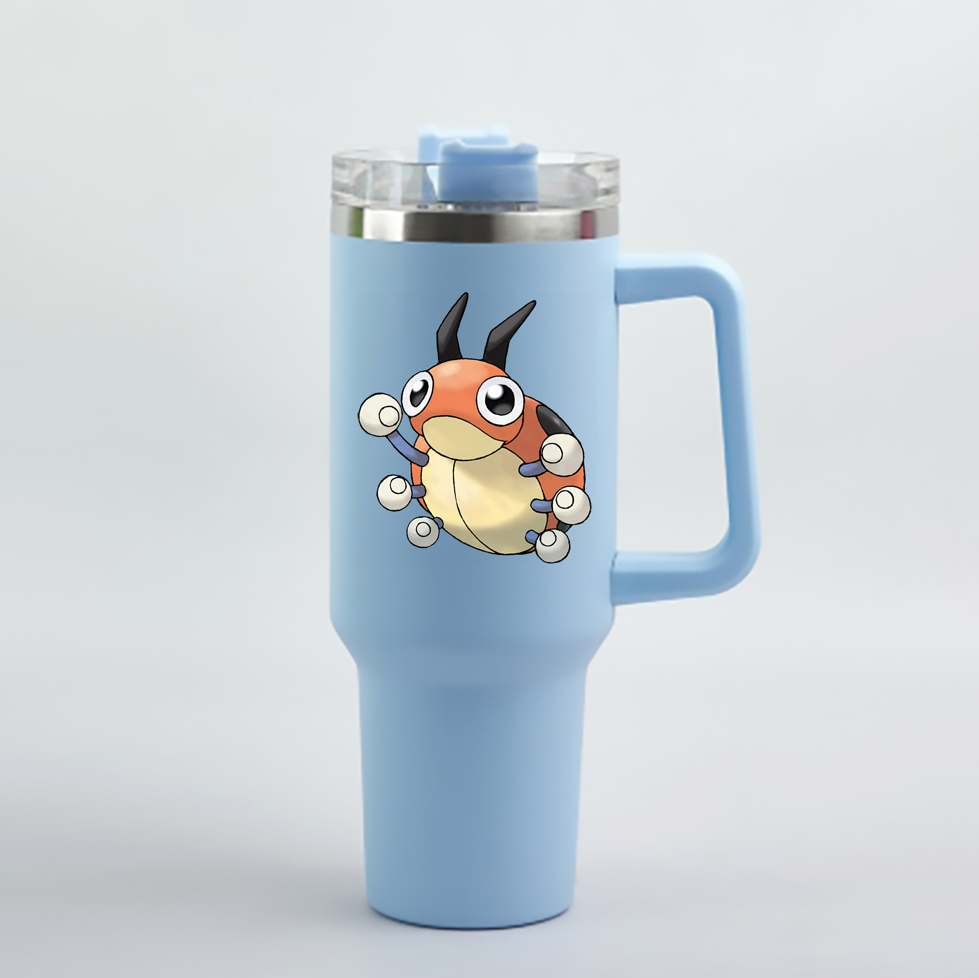 （画像用） ポケットモンスター Pokémon 1200mL車用タンブラー - クリスタルステッカー（プラスチックストロー付き）
