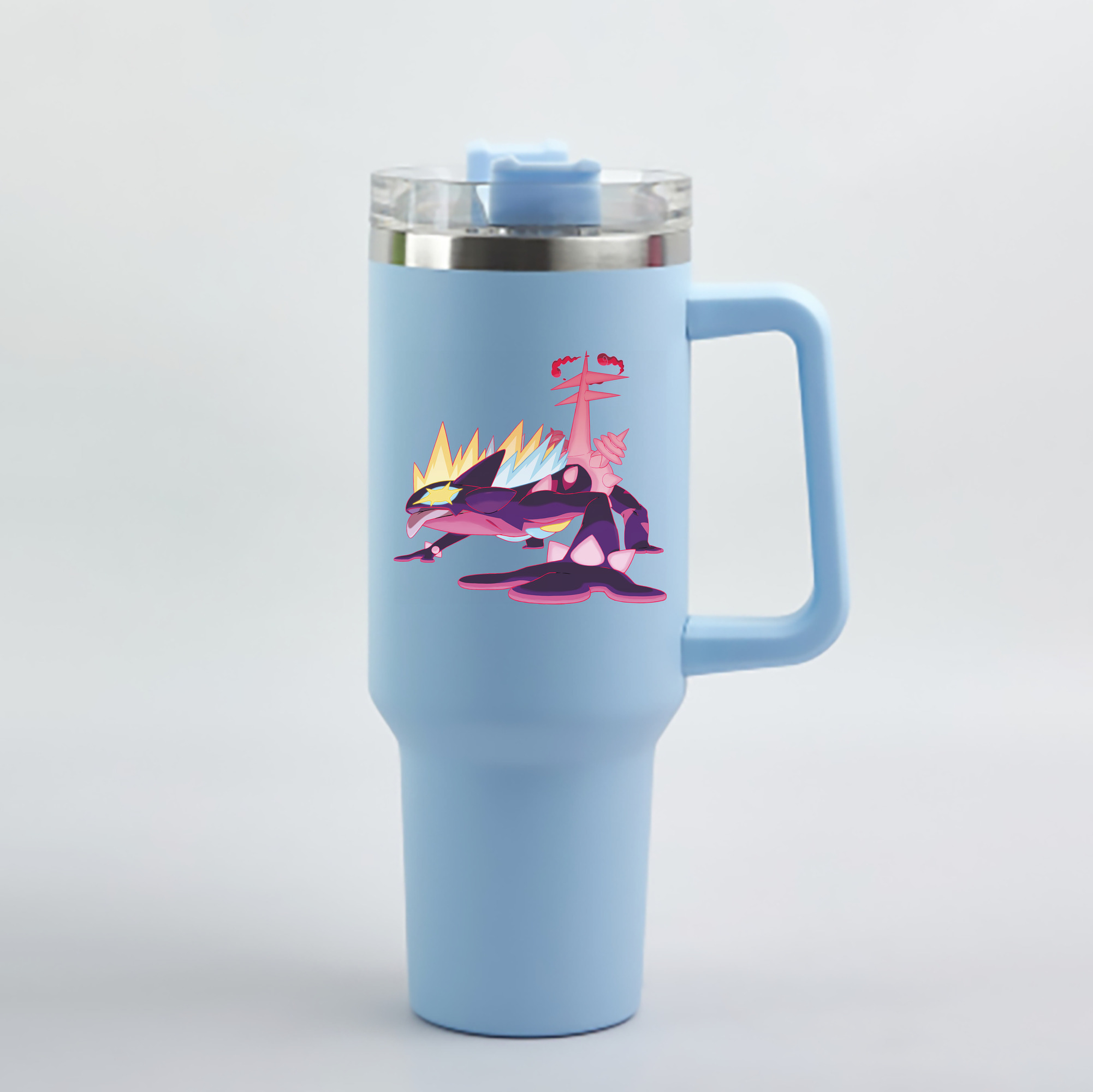 （画像用） ポケットモンスター Pokémon 1200mL車用タンブラー - クリスタルステッカー（プラスチックストロー付き）