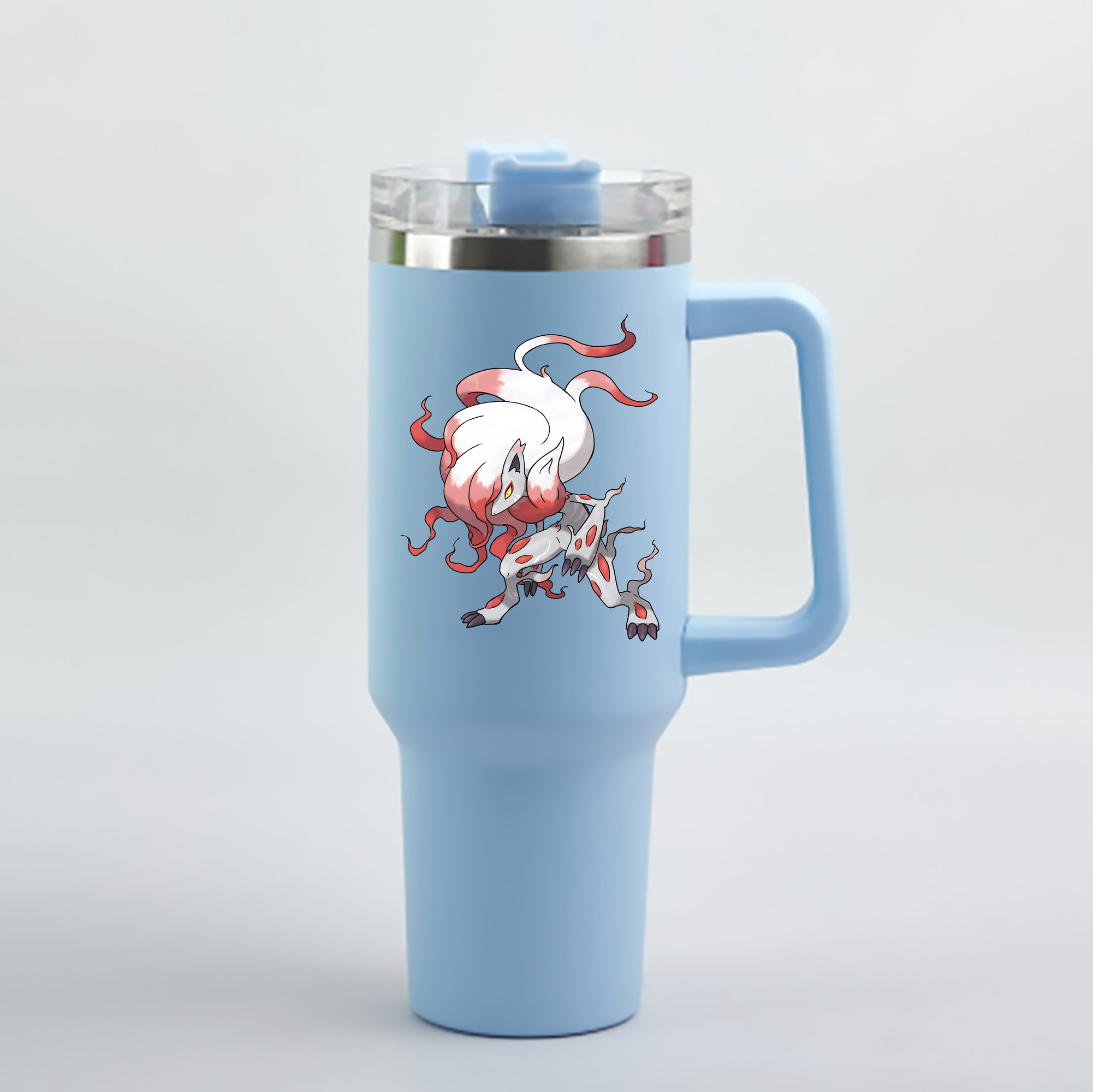 （画像用） ポケットモンスター Pokémon 1200mL車用タンブラー - クリスタルステッカー（プラスチックストロー付き）