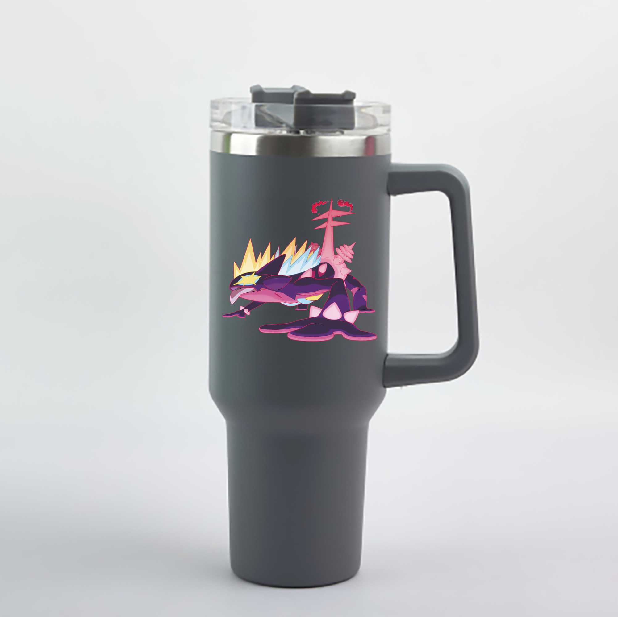 （画像用） ポケットモンスター Pokémon 1200mL車用タンブラー - クリスタルステッカー（プラスチックストロー付き）