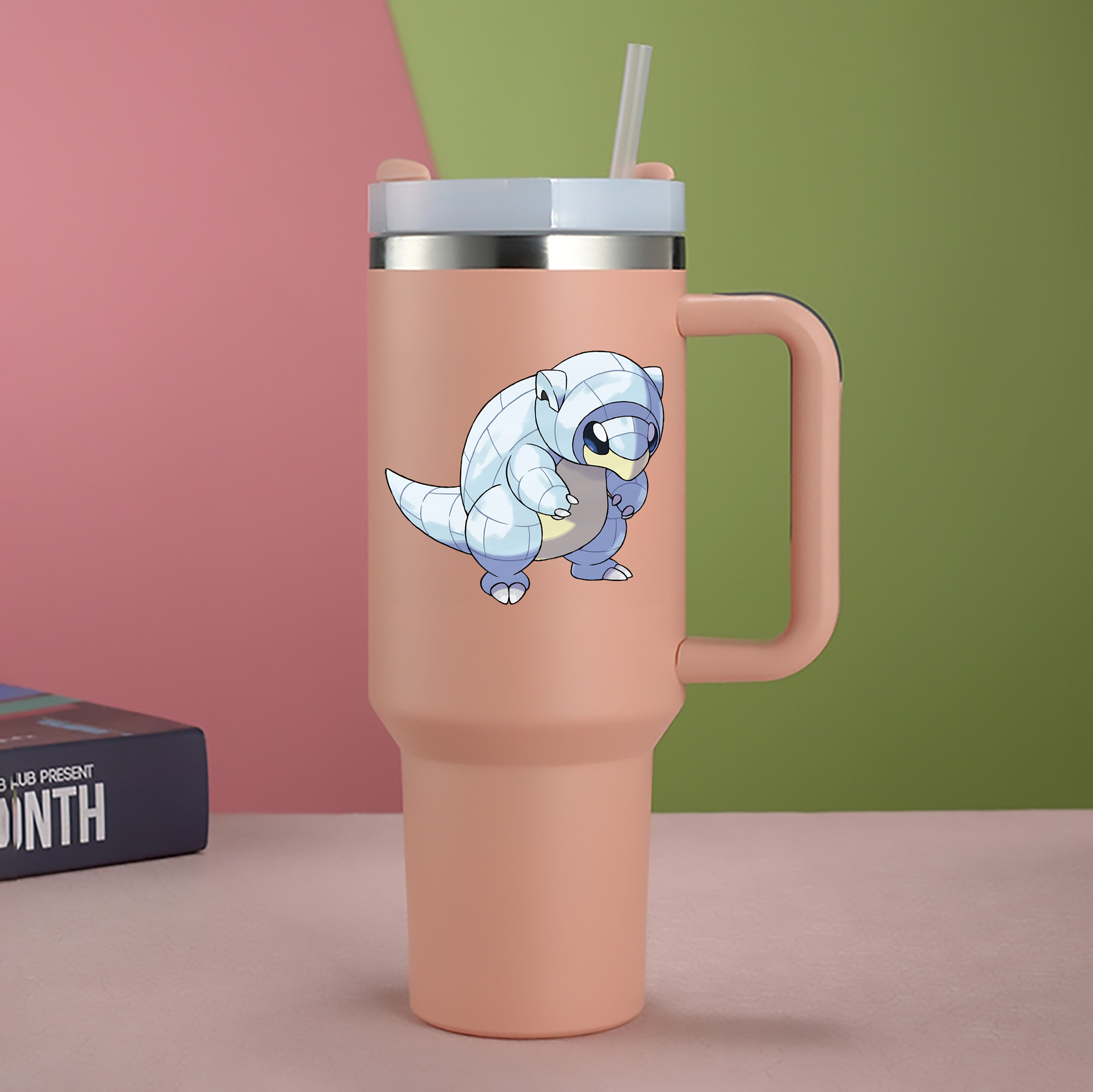 （画像用） ポケットモンスター Pokémon 1200mL車用タンブラー - クリスタルステッカー（プラスチックストロー付き）