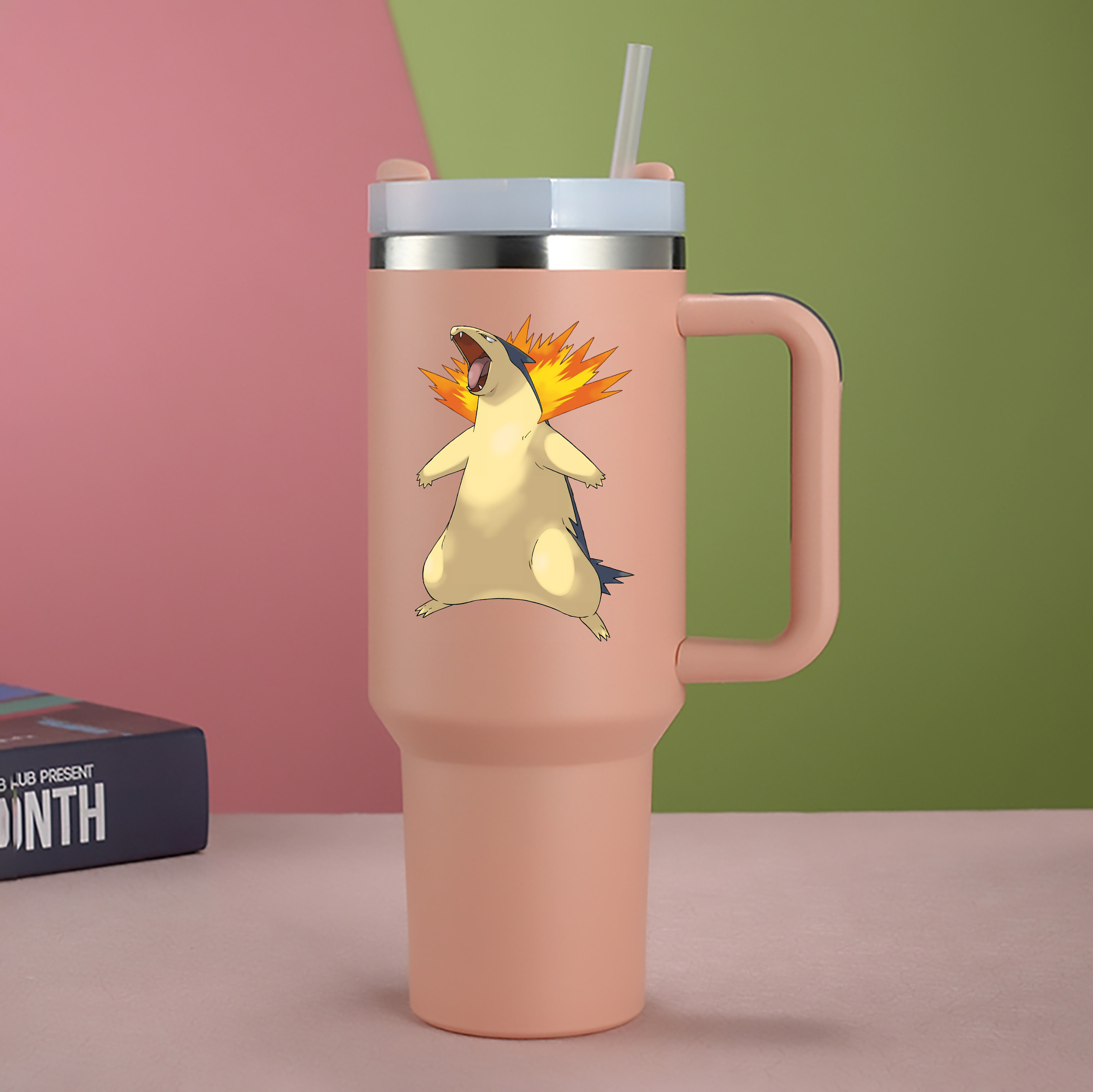 （画像用） ポケットモンスター Pokémon 1200mL車用タンブラー - クリスタルステッカー（プラスチックストロー付き）