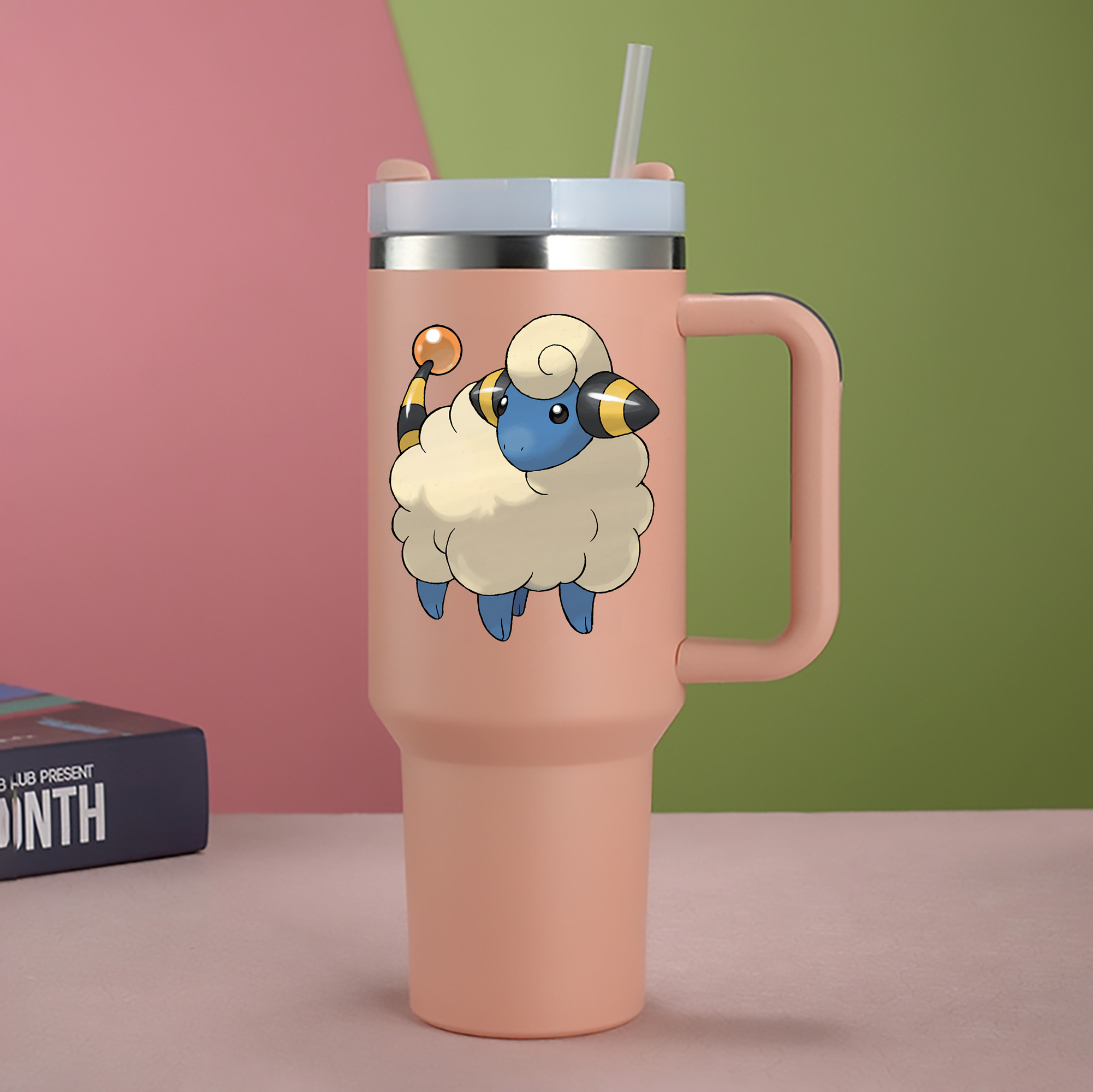 （画像用） ポケットモンスター Pokémon 1200mL車用タンブラー - クリスタルステッカー（プラスチックストロー付き）