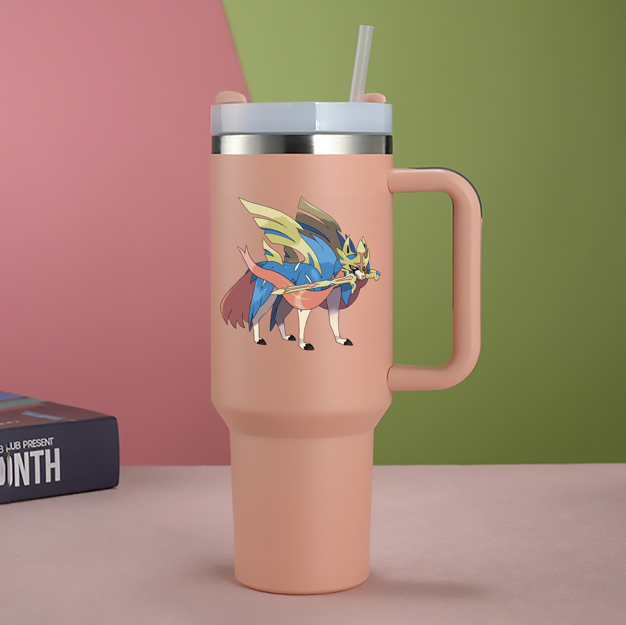 （画像用） ポケットモンスター Pokémon 1200mL車用タンブラー - クリスタルステッカー（プラスチックストロー付き）