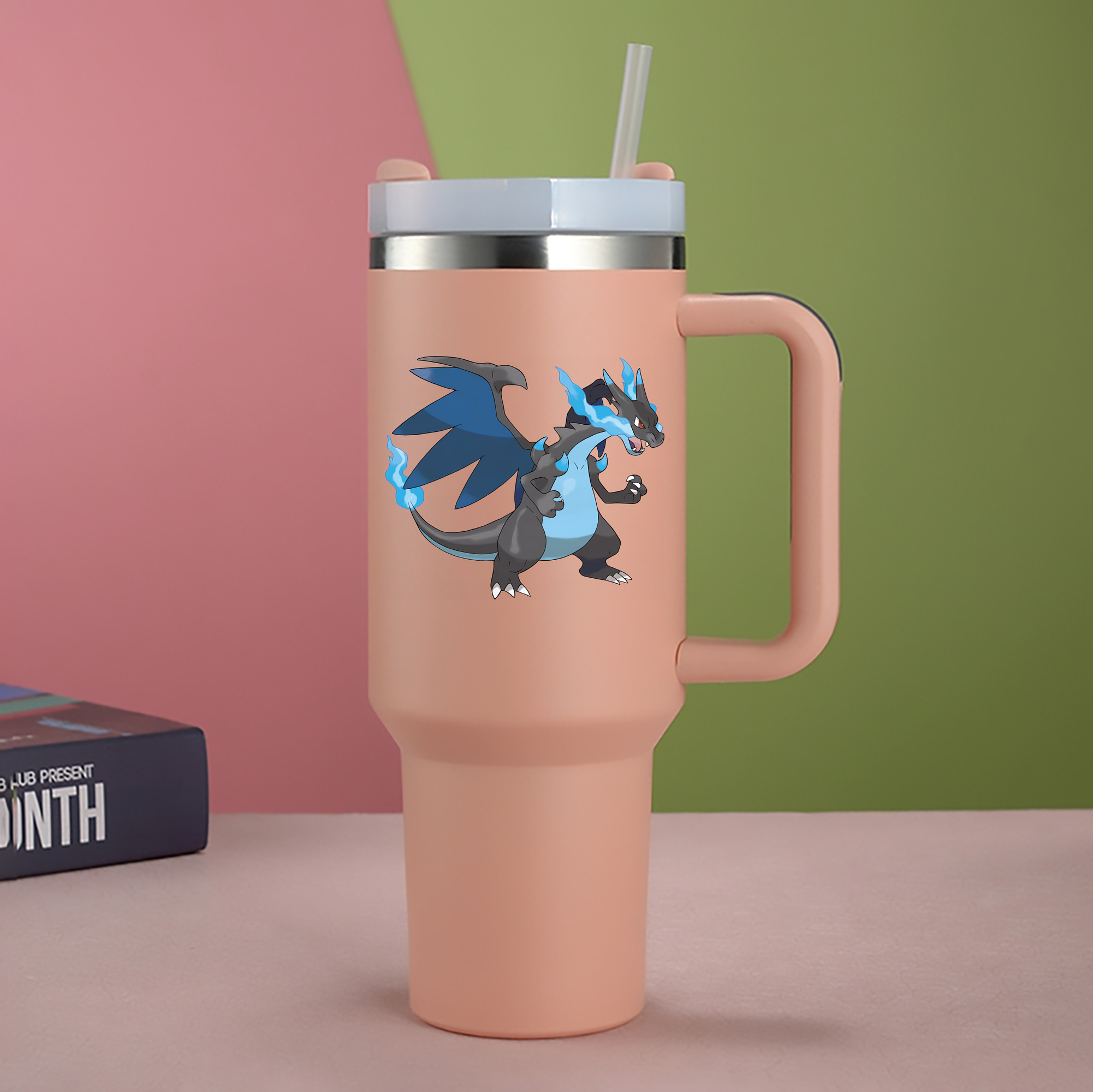 （画像用） ポケットモンスター Pokémon 1200mL車用タンブラー - クリスタルステッカー（プラスチックストロー付き）