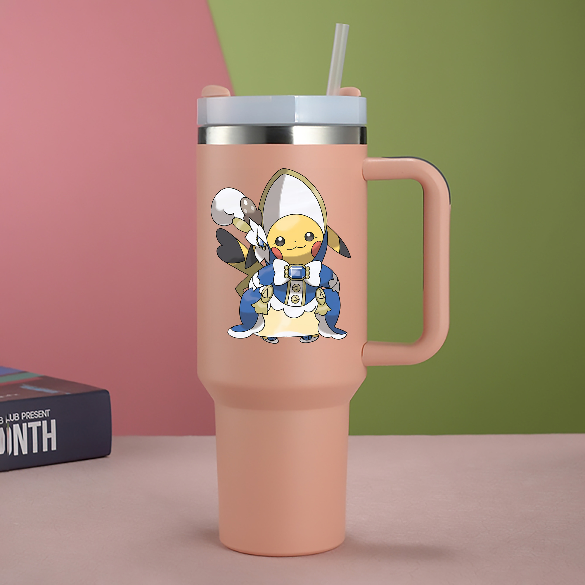 （画像用） ポケットモンスター Pokémon 1200mL車用タンブラー - クリスタルステッカー（プラスチックストロー付き）