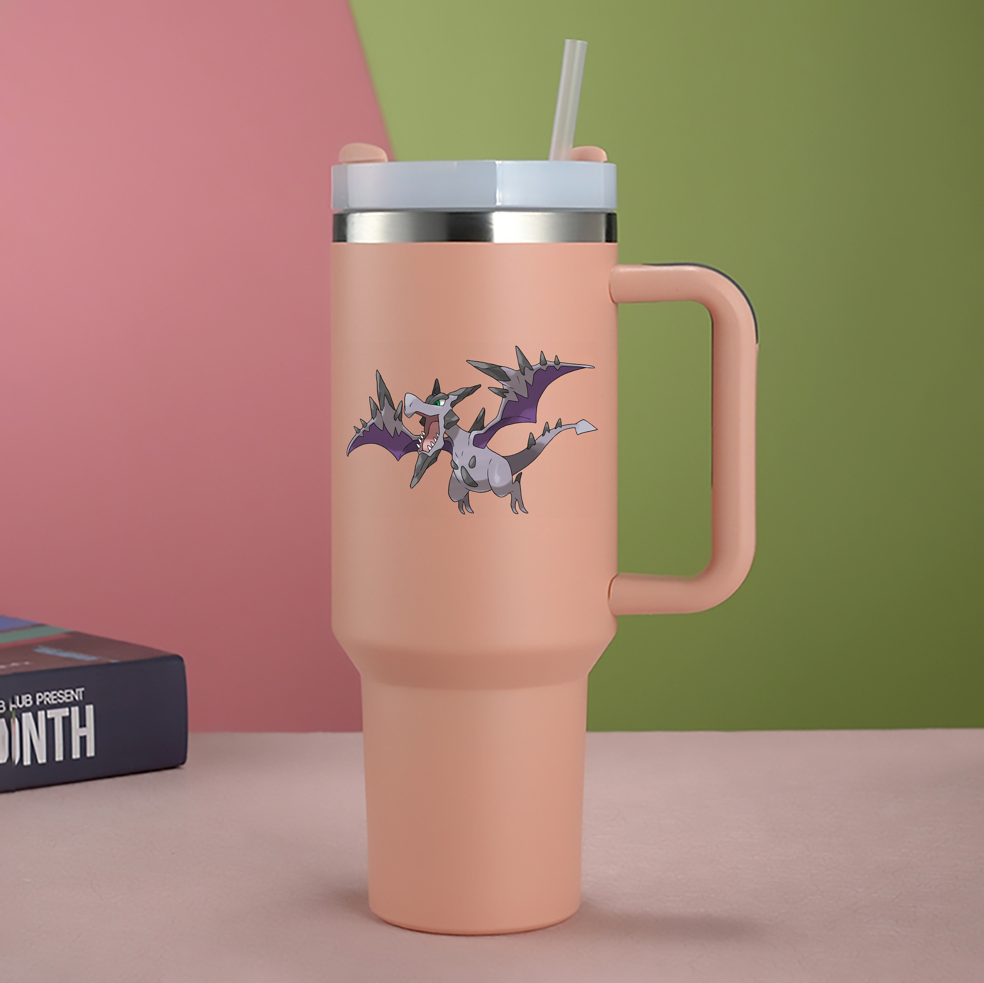 （画像用） ポケットモンスター Pokémon 1200mL車用タンブラー - クリスタルステッカー（プラスチックストロー付き）