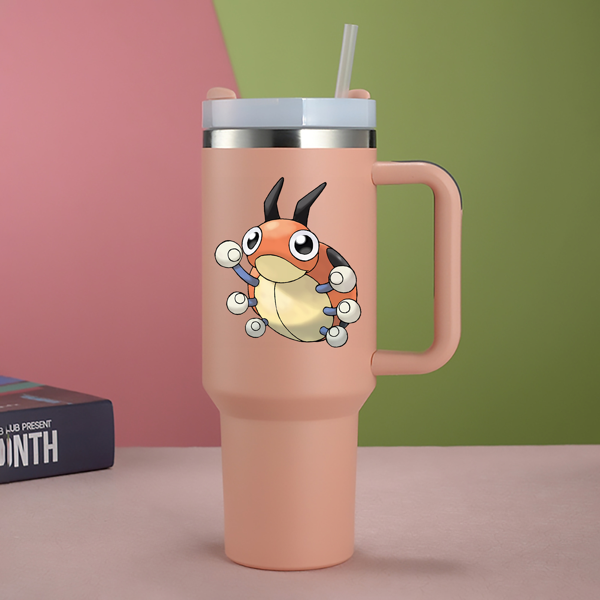 （画像用） ポケットモンスター Pokémon 1200mL車用タンブラー - クリスタルステッカー（プラスチックストロー付き）