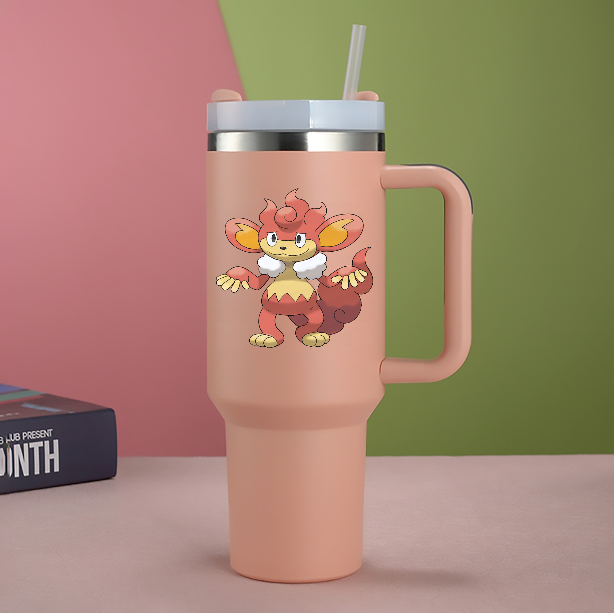 （画像用） ポケットモンスター Pokémon 1200mL車用タンブラー - クリスタルステッカー（プラスチックストロー付き）