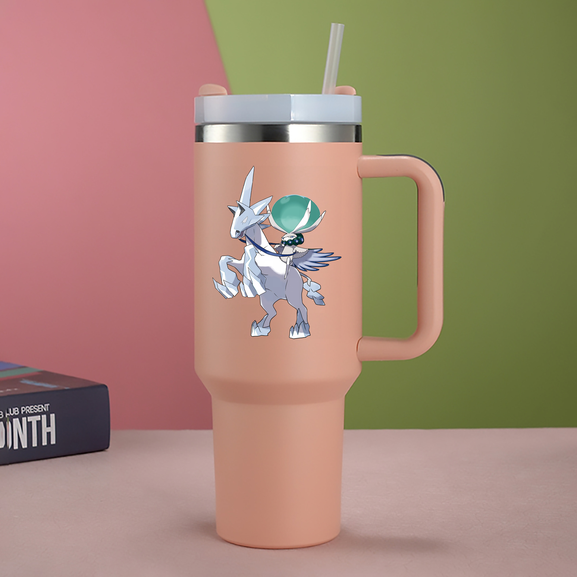 （画像用） ポケットモンスター Pokémon 1200mL車用タンブラー - クリスタルステッカー（プラスチックストロー付き）