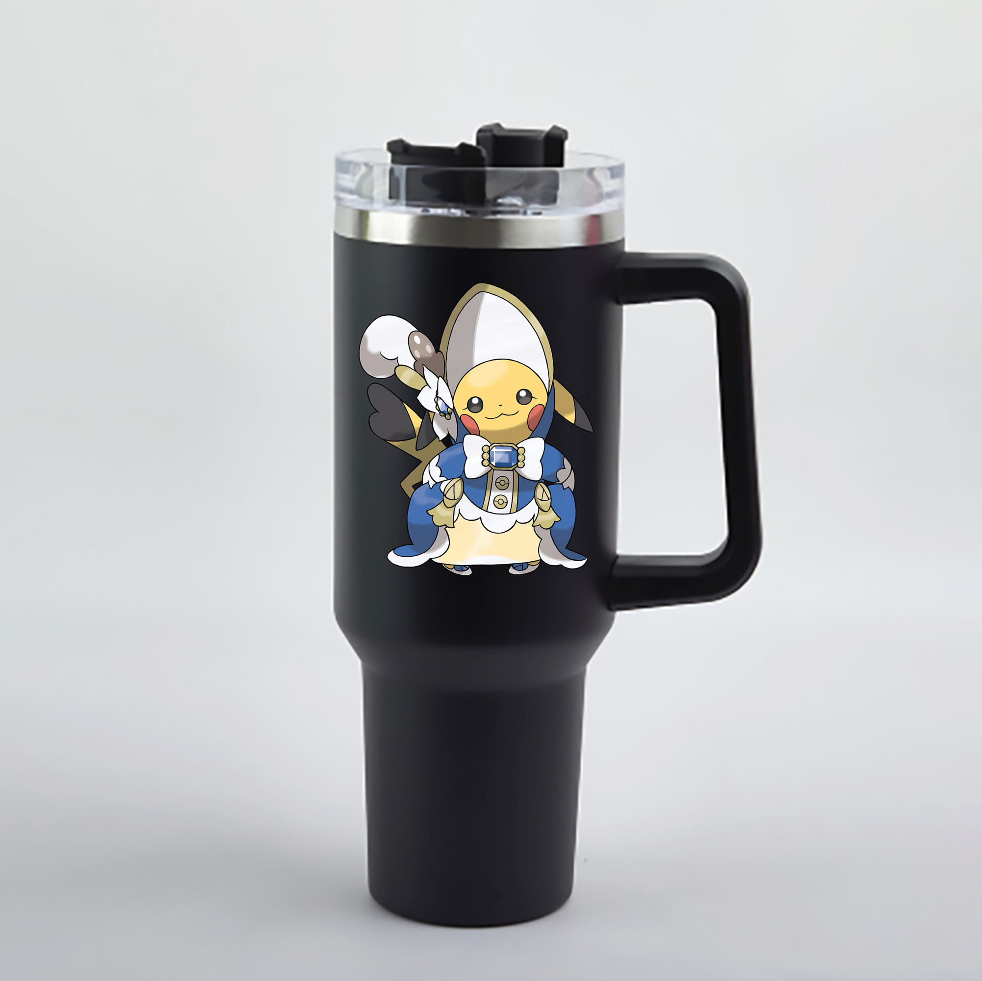 （画像用） ポケットモンスター Pokémon 1200mL車用タンブラー - クリスタルステッカー（プラスチックストロー付き）