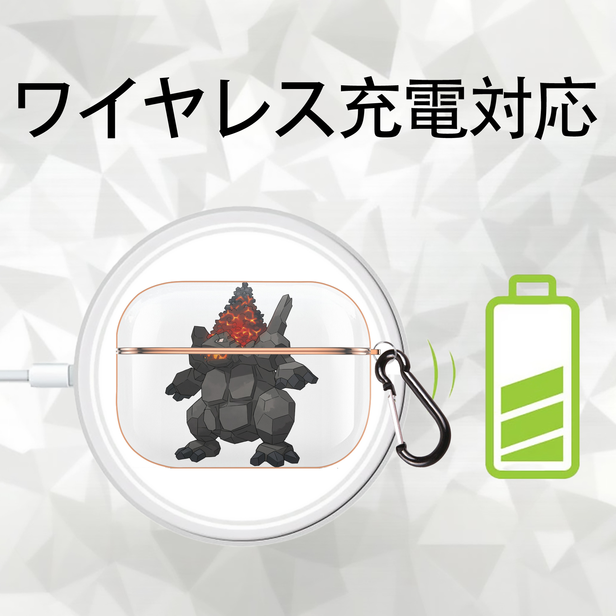 ポケットモンスター Pokémon 【AirPods Pro用】ハードシェル保護ケース｜耐衝撃・防指紋・カラビナ付き商品仕様