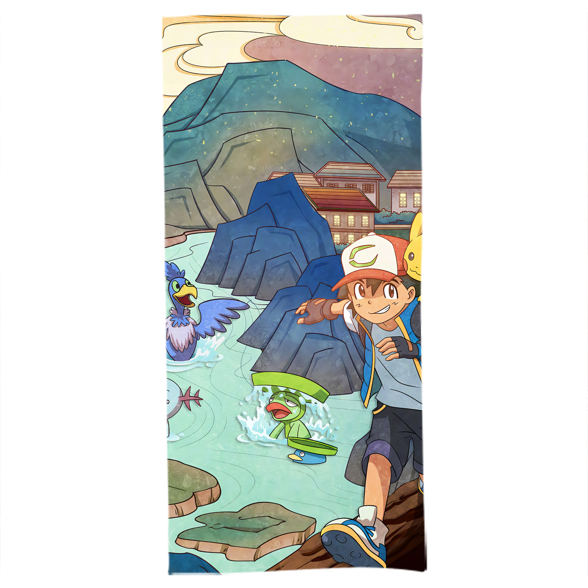 （画像用） ポケットモンスター Pokémon 大判バスタオル 70×140cm 吸水速乾 柔らかい肌触り