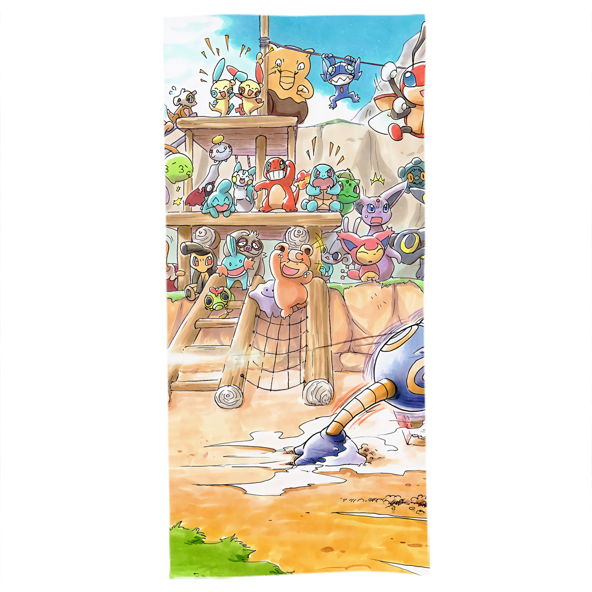 （画像用） ポケットモンスター Pokémon 大判バスタオル 70×140cm 吸水速乾 柔らかい肌触り