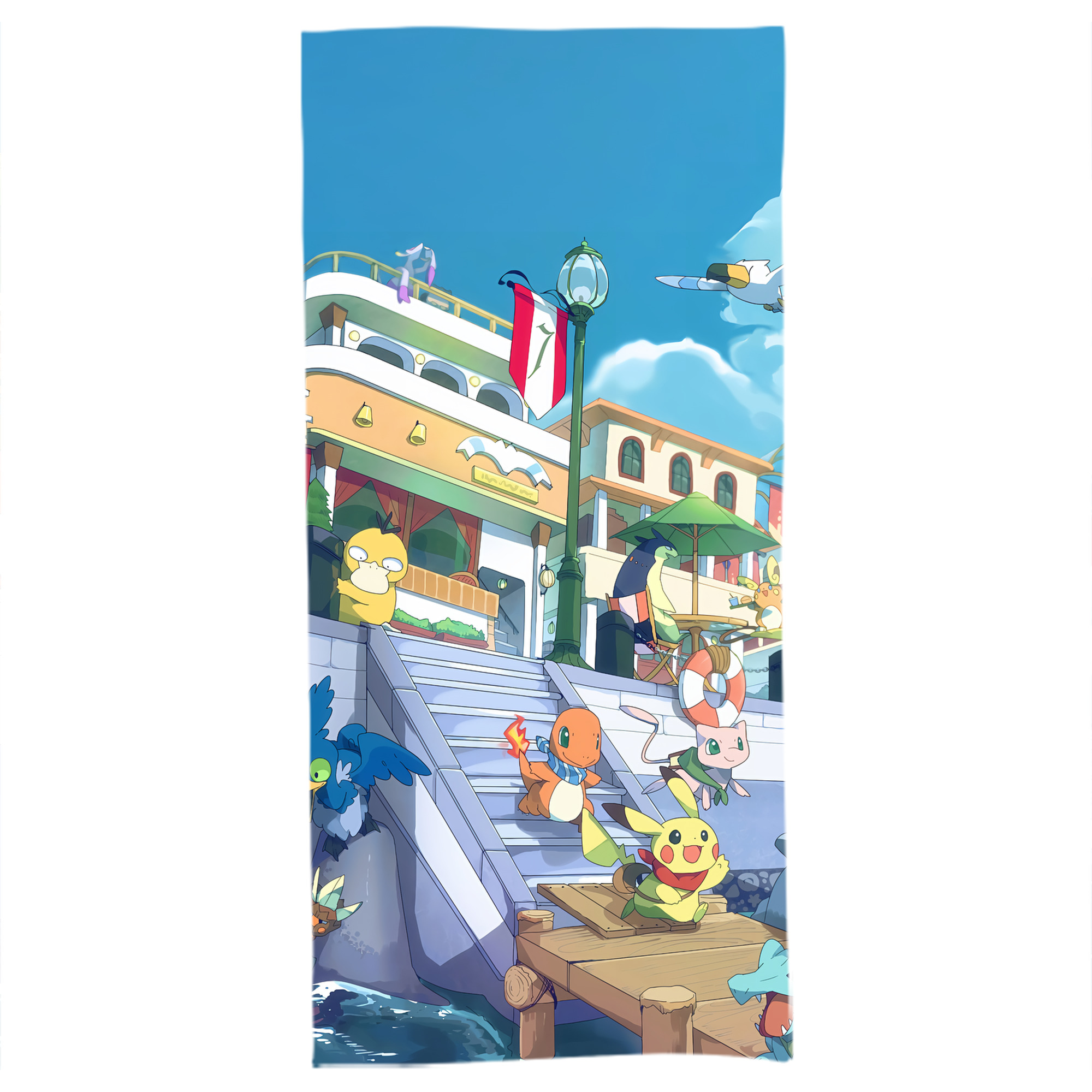 （画像用） ポケットモンスター Pokémon 大判バスタオル 70×140cm 吸水速乾 柔らかい肌触り