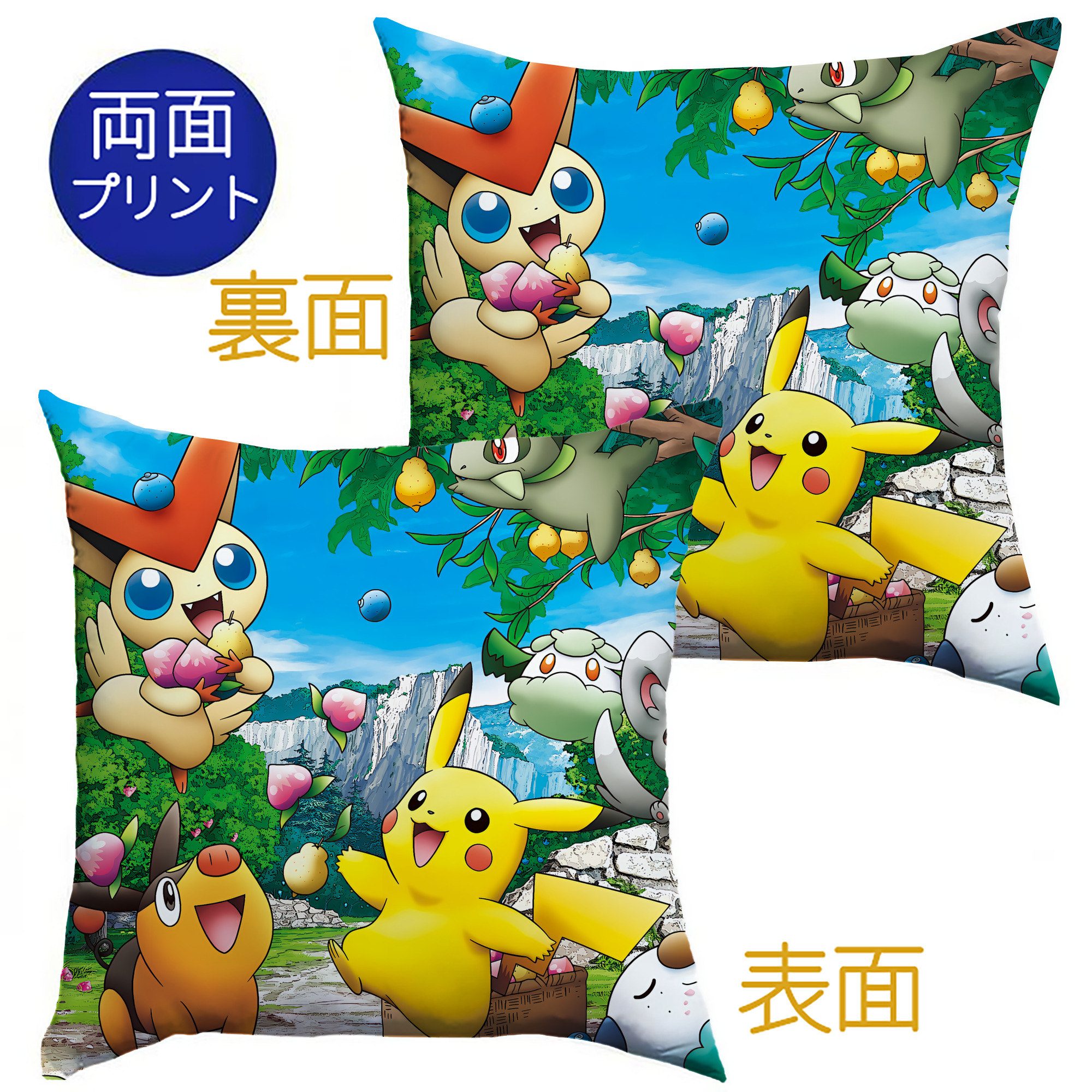 （画像用） ポケットモンスター Pokémon クッションカバー＆本体セット（ポリエステル素材）