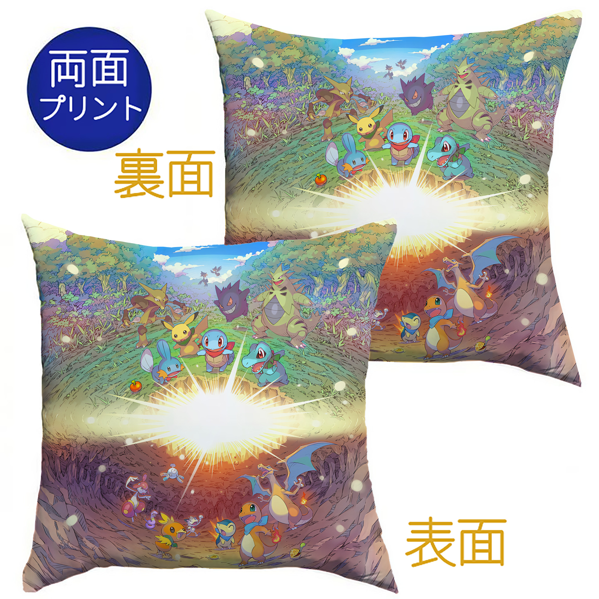 （画像用） ポケットモンスター Pokémon クッションカバー＆本体セット（ポリエステル素材）