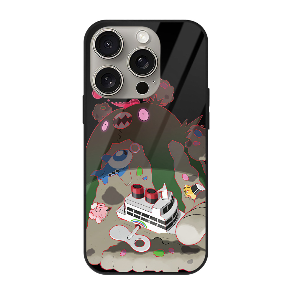 （画像用） ポケットモンスター Pokémon 【iPhone15Pro対応】スマホケース 耐衝撃＆黄変防止 背面ガラス
