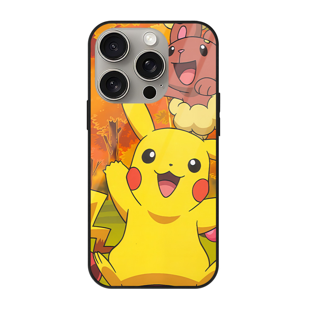 （画像用） ポケットモンスター Pokémon 【iPhone15Pro対応】スマホケース 耐衝撃＆黄変防止 背面ガラス