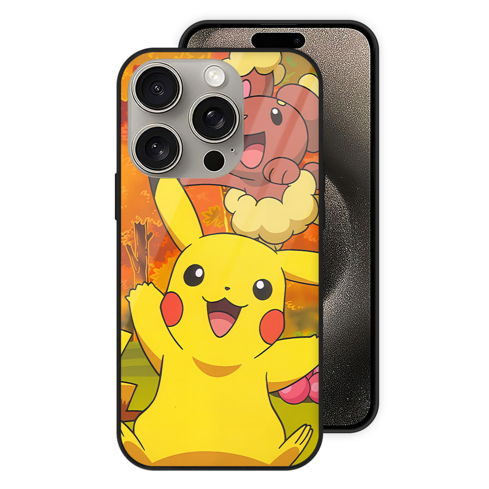 （画像用） ポケットモンスター Pokémon 【iPhone15Pro対応】スマホケース 耐衝撃＆黄変防止 背面ガラス