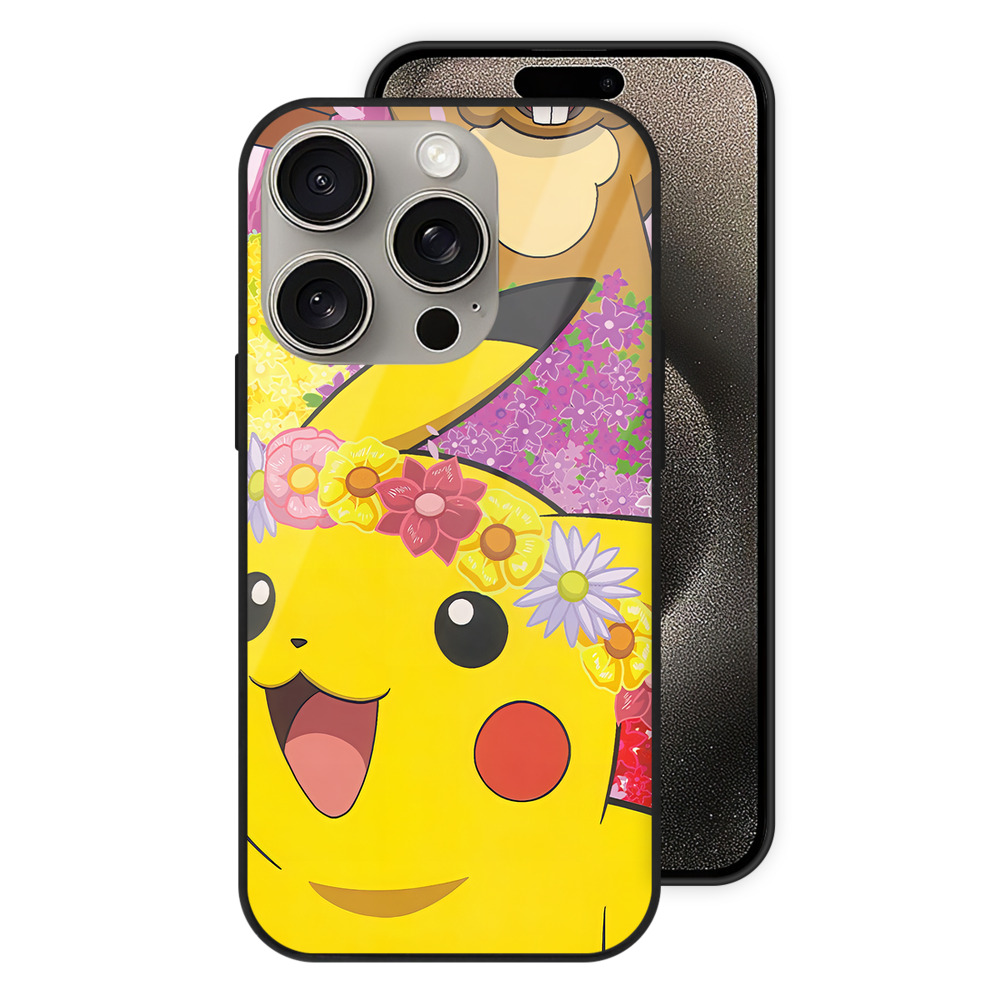 （画像用） ポケットモンスター Pokémon 【iPhone15Pro対応】スマホケース 耐衝撃＆黄変防止 背面ガラス
