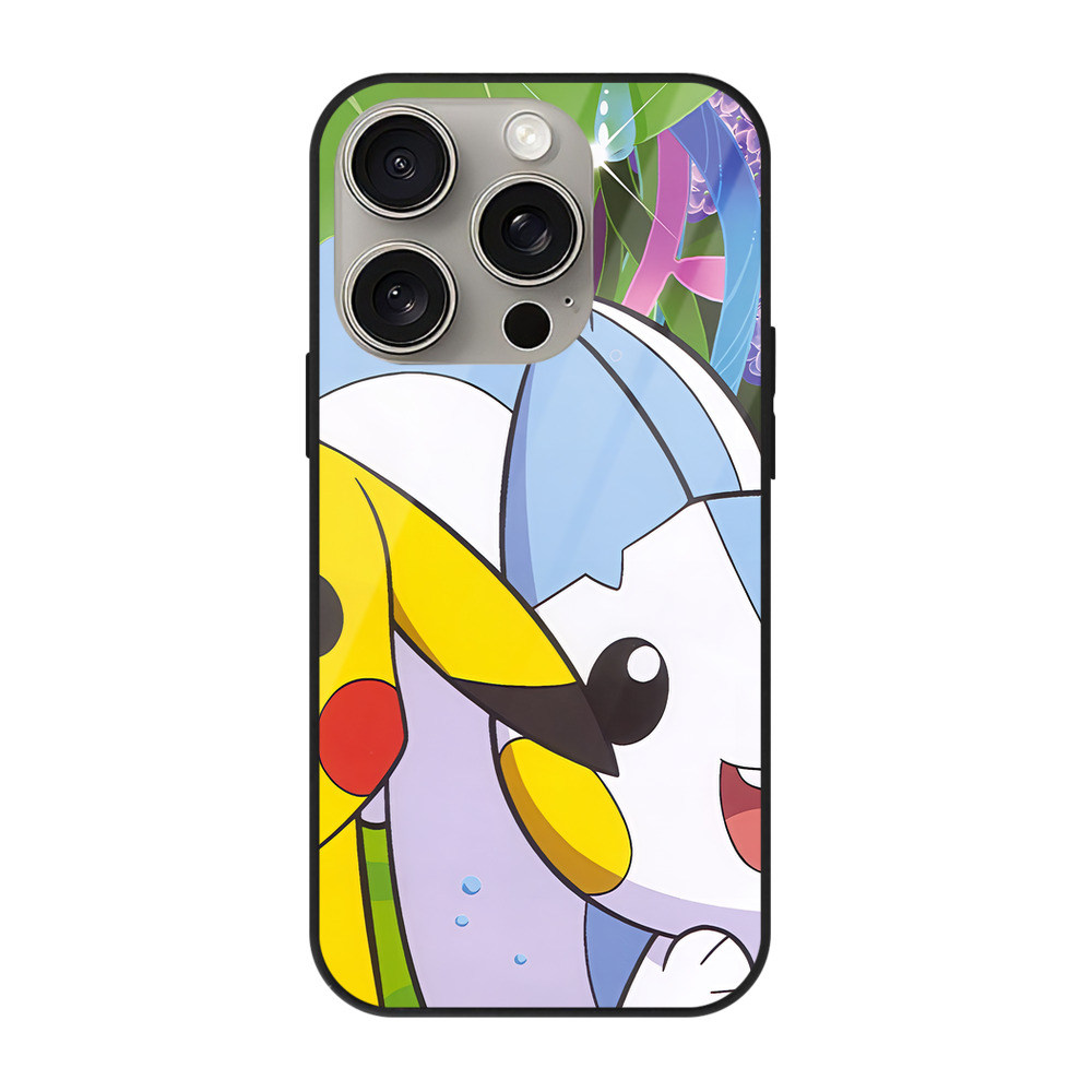 （画像用） ポケットモンスター Pokémon 【iPhone15Pro対応】スマホケース 耐衝撃＆黄変防止 背面ガラス