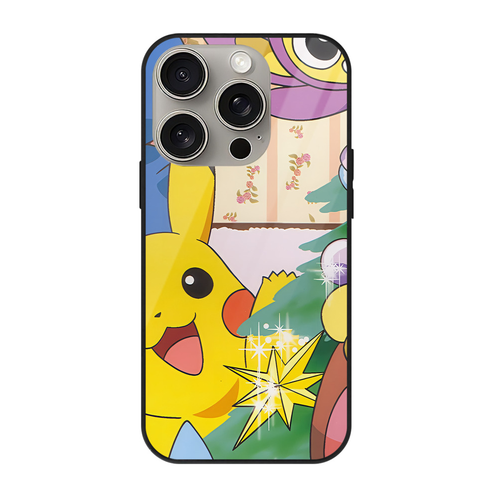 （画像用） ポケットモンスター Pokémon 【iPhone15Pro対応】スマホケース 耐衝撃＆黄変防止 背面ガラス