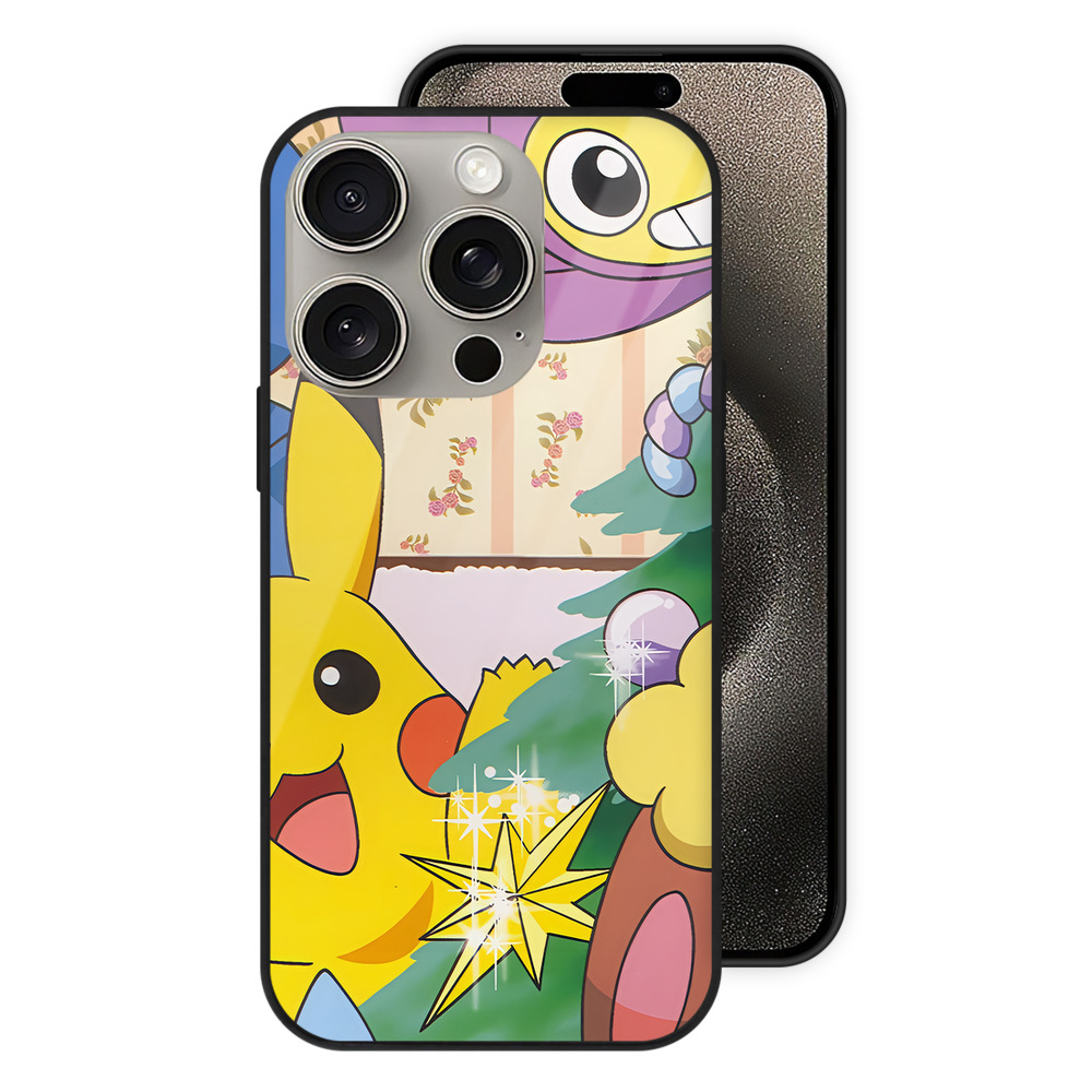 （画像用） ポケットモンスター Pokémon 【iPhone15Pro対応】スマホケース 耐衝撃＆黄変防止 背面ガラス