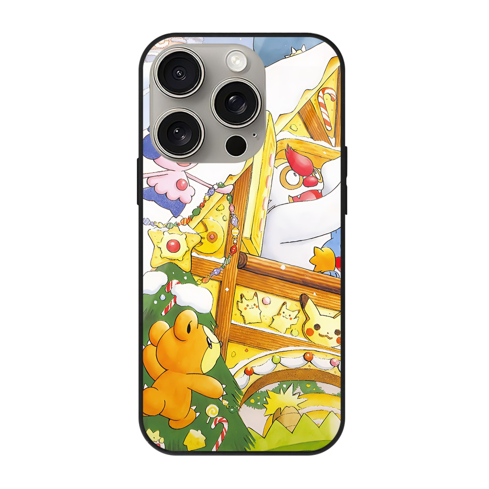 （画像用） ポケットモンスター Pokémon 【iPhone15Pro対応】スマホケース 耐衝撃＆黄変防止 背面ガラス
