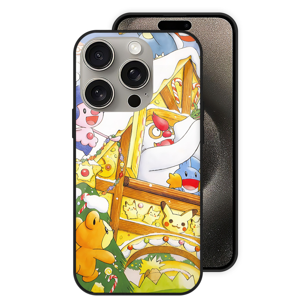 （画像用） ポケットモンスター Pokémon 【iPhone15Pro対応】スマホケース 耐衝撃＆黄変防止 背面ガラス