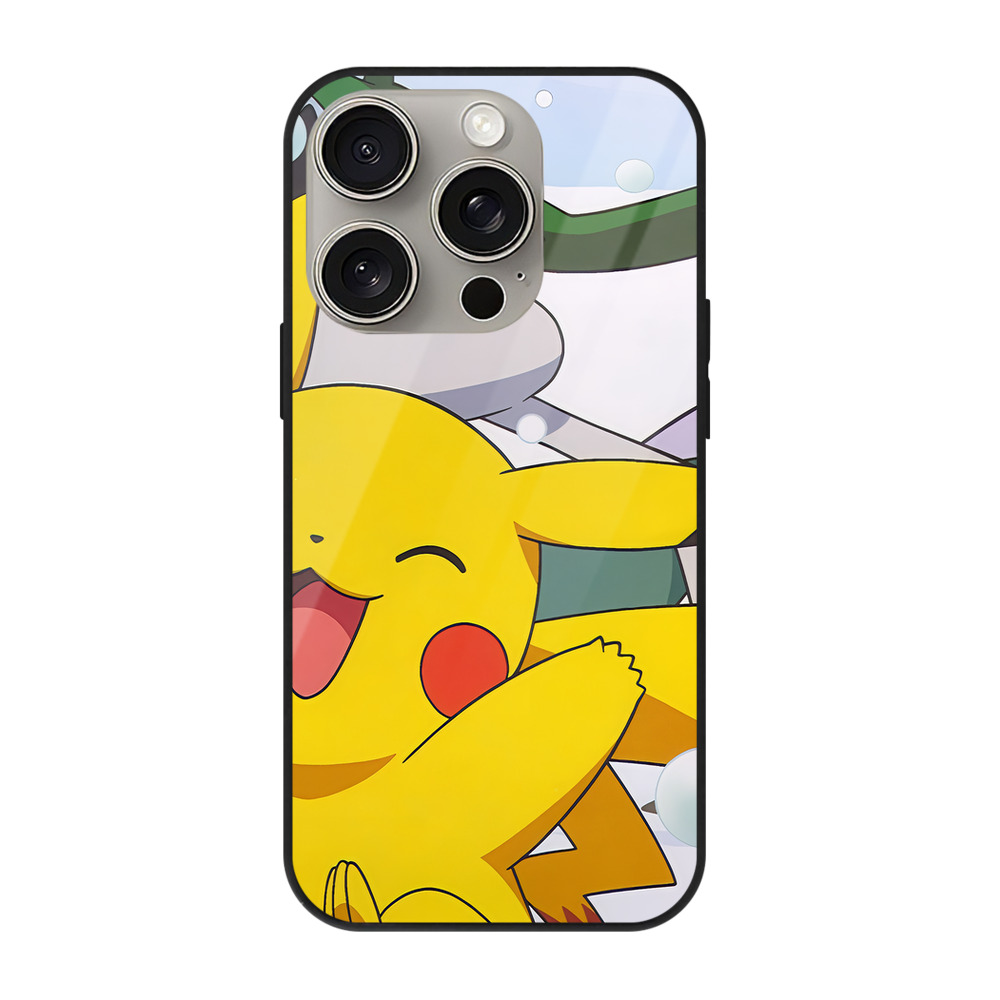 （画像用） ポケットモンスター Pokémon 【iPhone15Pro対応】スマホケース 耐衝撃＆黄変防止 背面ガラス
