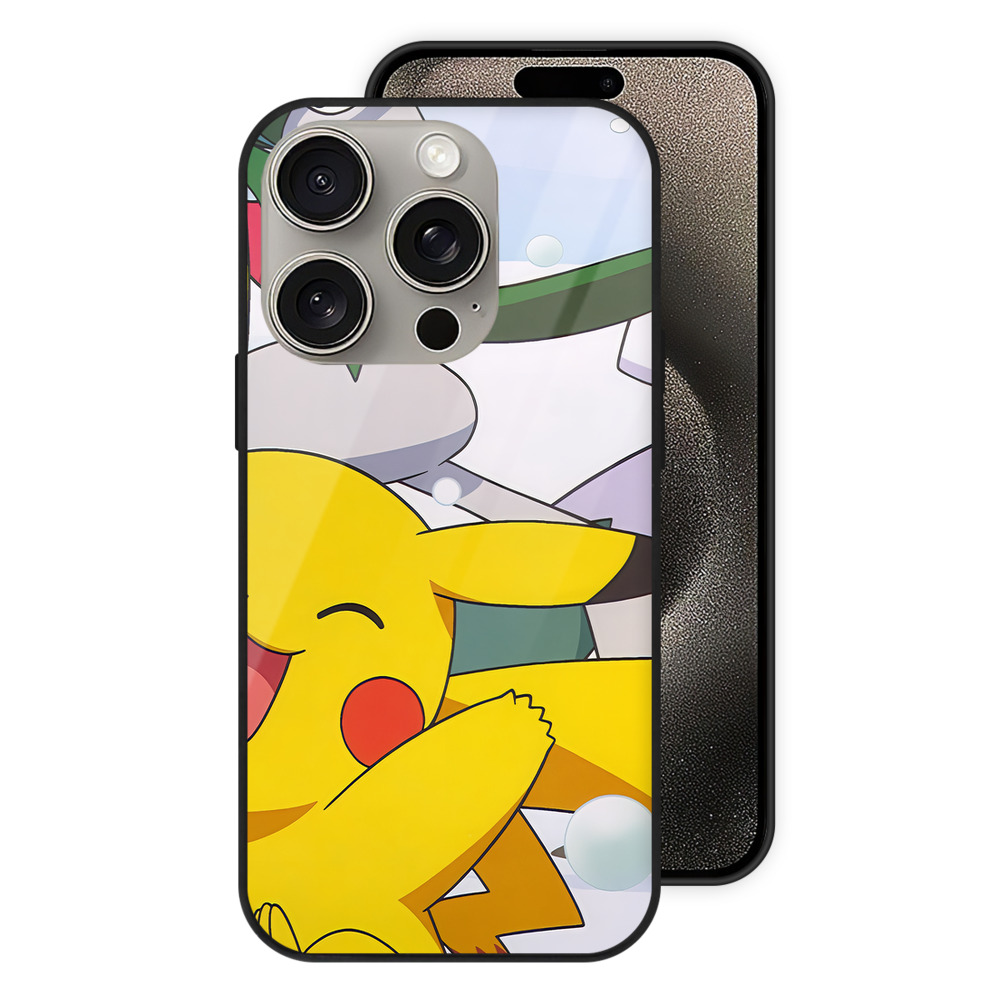 （画像用） ポケットモンスター Pokémon 【iPhone15Pro対応】スマホケース 耐衝撃＆黄変防止 背面ガラス