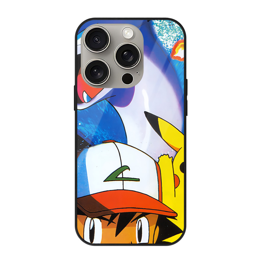 （画像用） ポケットモンスター Pokémon 【iPhone15Pro対応】スマホケース 耐衝撃＆黄変防止 背面ガラス