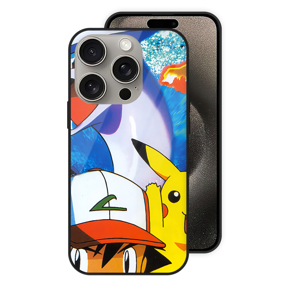 （画像用） ポケットモンスター Pokémon 【iPhone15Pro対応】スマホケース 耐衝撃＆黄変防止 背面ガラス