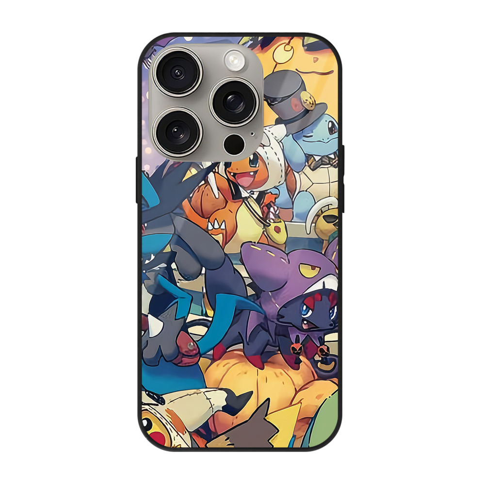 （画像用） ポケットモンスター Pokémon 【iPhone15Pro対応】スマホケース 耐衝撃＆黄変防止 背面ガラス