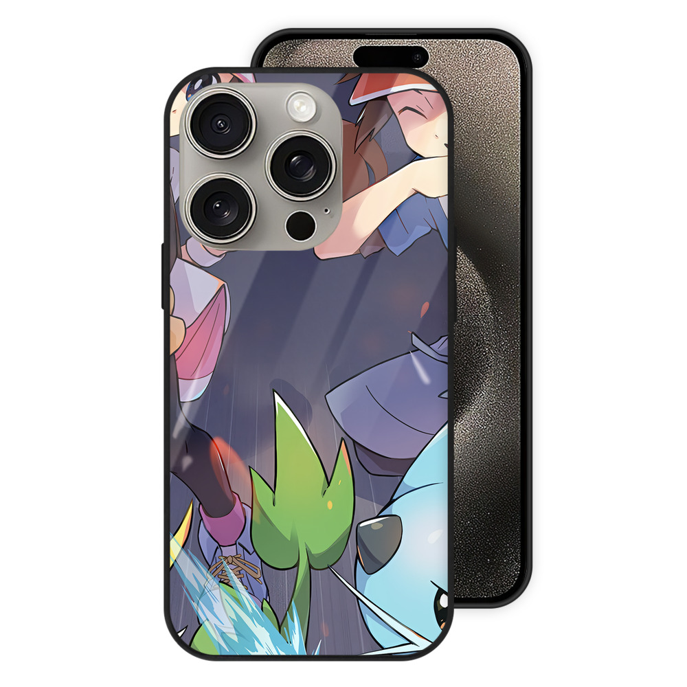 （画像用） ポケットモンスター Pokémon 【iPhone15Pro対応】スマホケース 耐衝撃＆黄変防止 背面ガラス