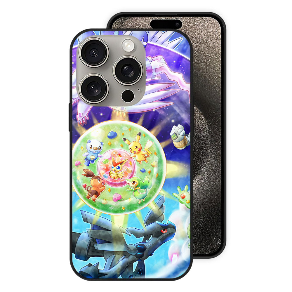 （画像用） ポケットモンスター Pokémon 【iPhone15Pro対応】スマホケース 耐衝撃＆黄変防止 背面ガラス