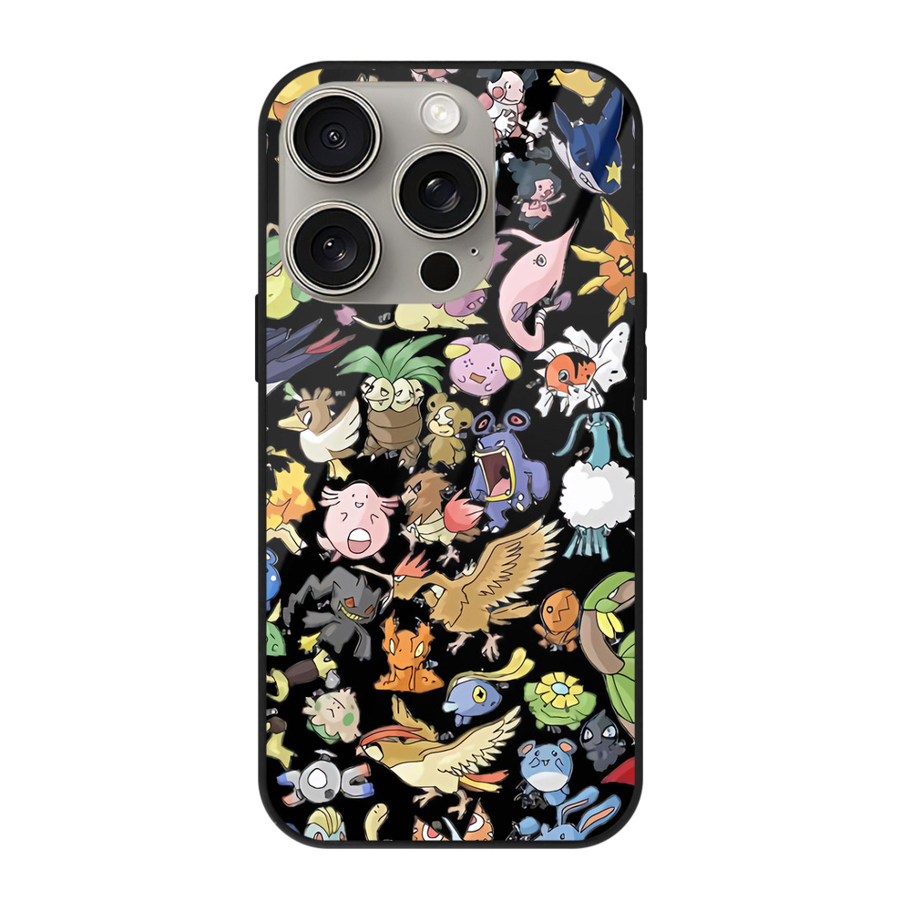 （画像用） ポケットモンスター Pokémon 【iPhone15Pro対応】スマホケース 耐衝撃＆黄変防止 背面ガラス