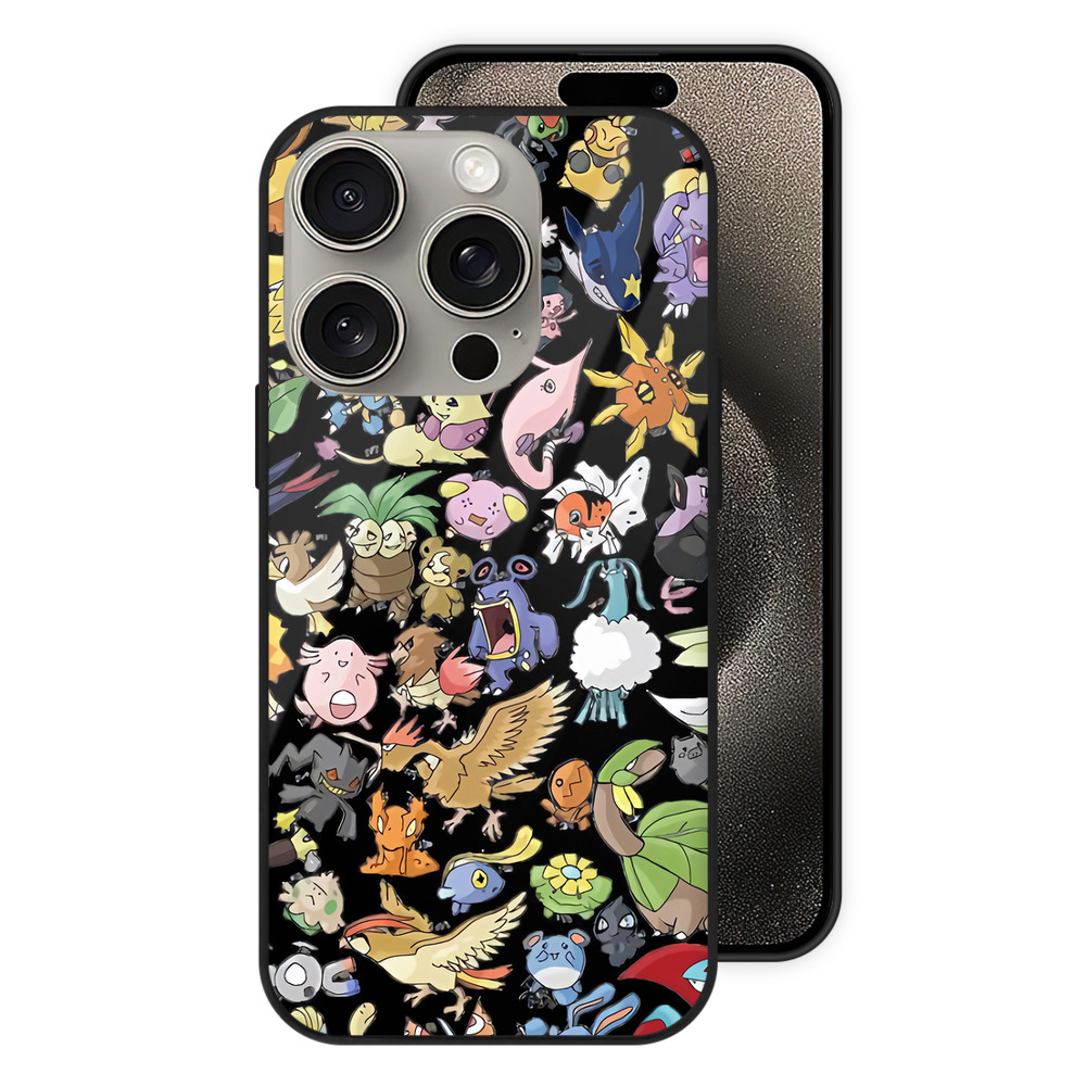 （画像用） ポケットモンスター Pokémon 【iPhone15Pro対応】スマホケース 耐衝撃＆黄変防止 背面ガラス