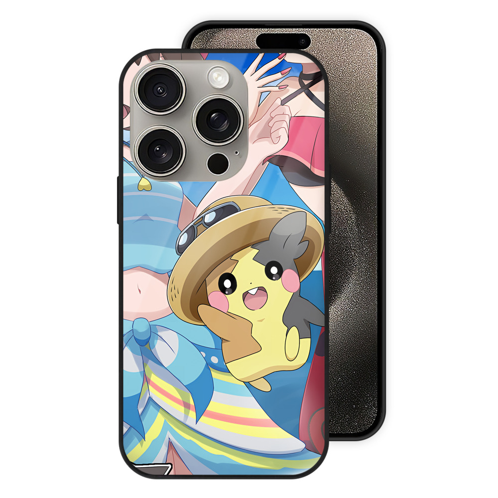 （画像用） ポケットモンスター Pokémon 【iPhone15Pro対応】スマホケース 耐衝撃＆黄変防止 背面ガラス