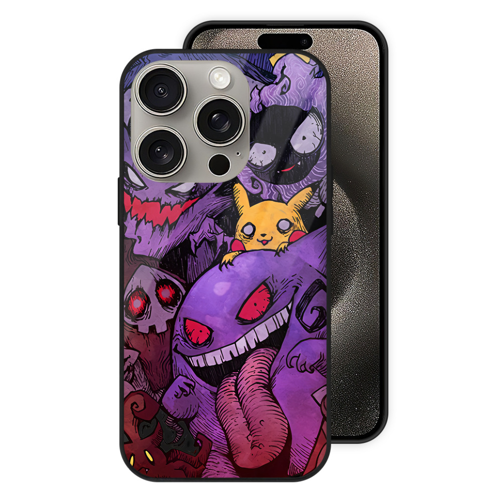 （画像用） ポケットモンスター Pokémon 【iPhone15Pro対応】スマホケース 耐衝撃＆黄変防止 背面ガラス